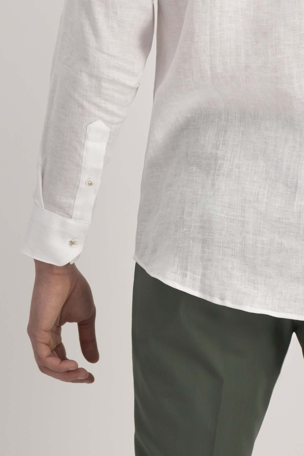 Camisa Casual LINEN Roberts Blanco Slim Fit