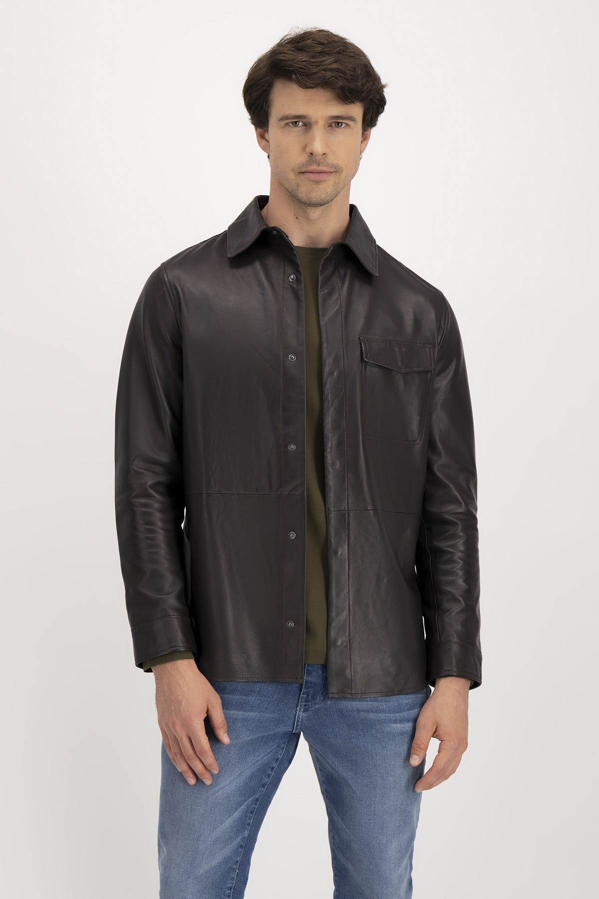 Chamarra La Vera Pelle Calderoni Café Obscuro Contemporary Fit