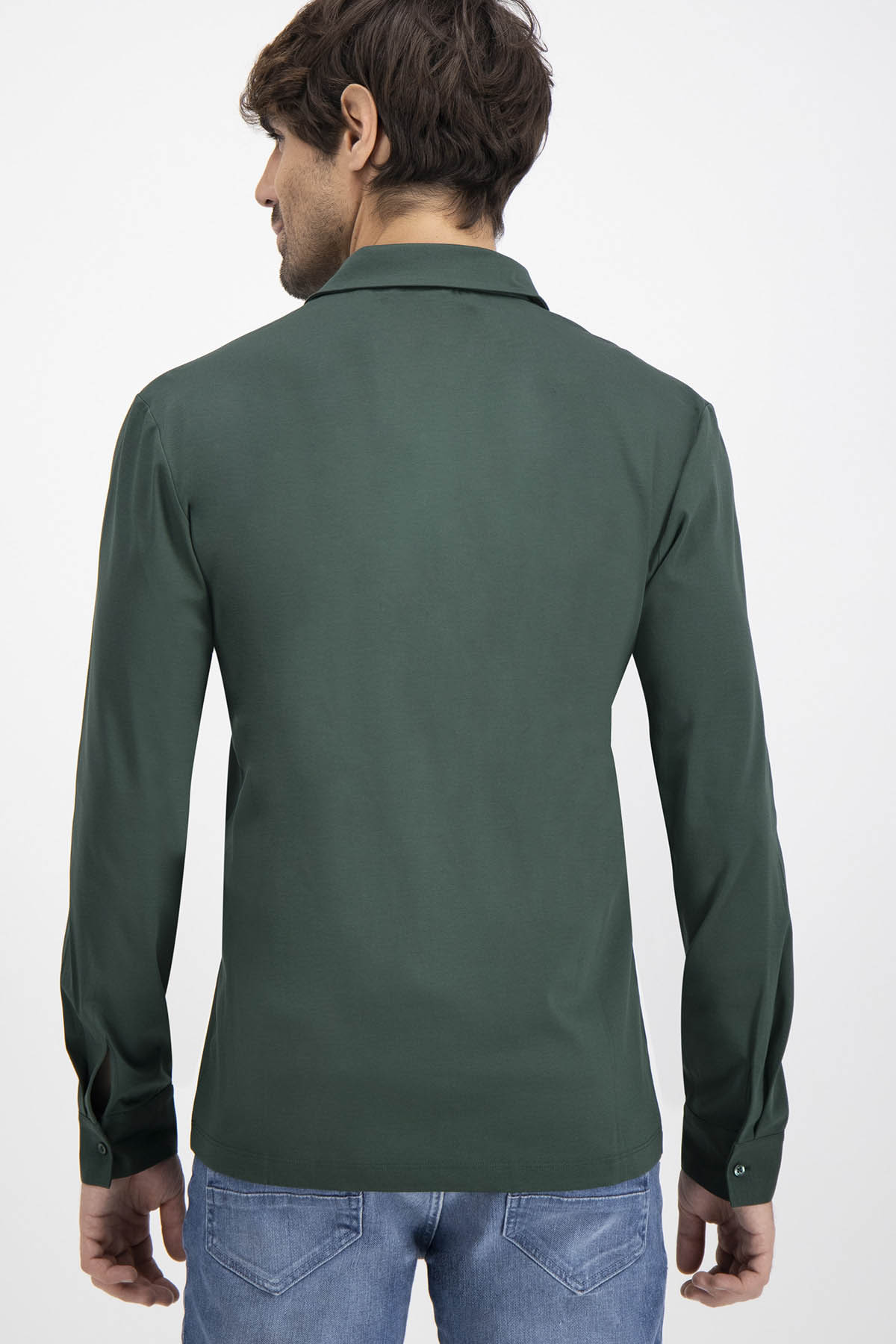 Polo MERCERIZED COTTON Calderoni Verde Obscuro Contemporary Fit