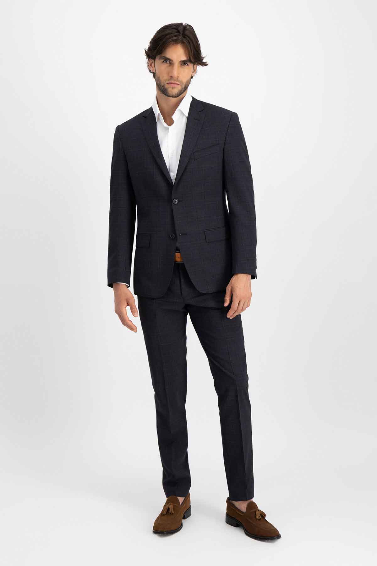 Traje Roberts Red Gris Oxford Slim Fit