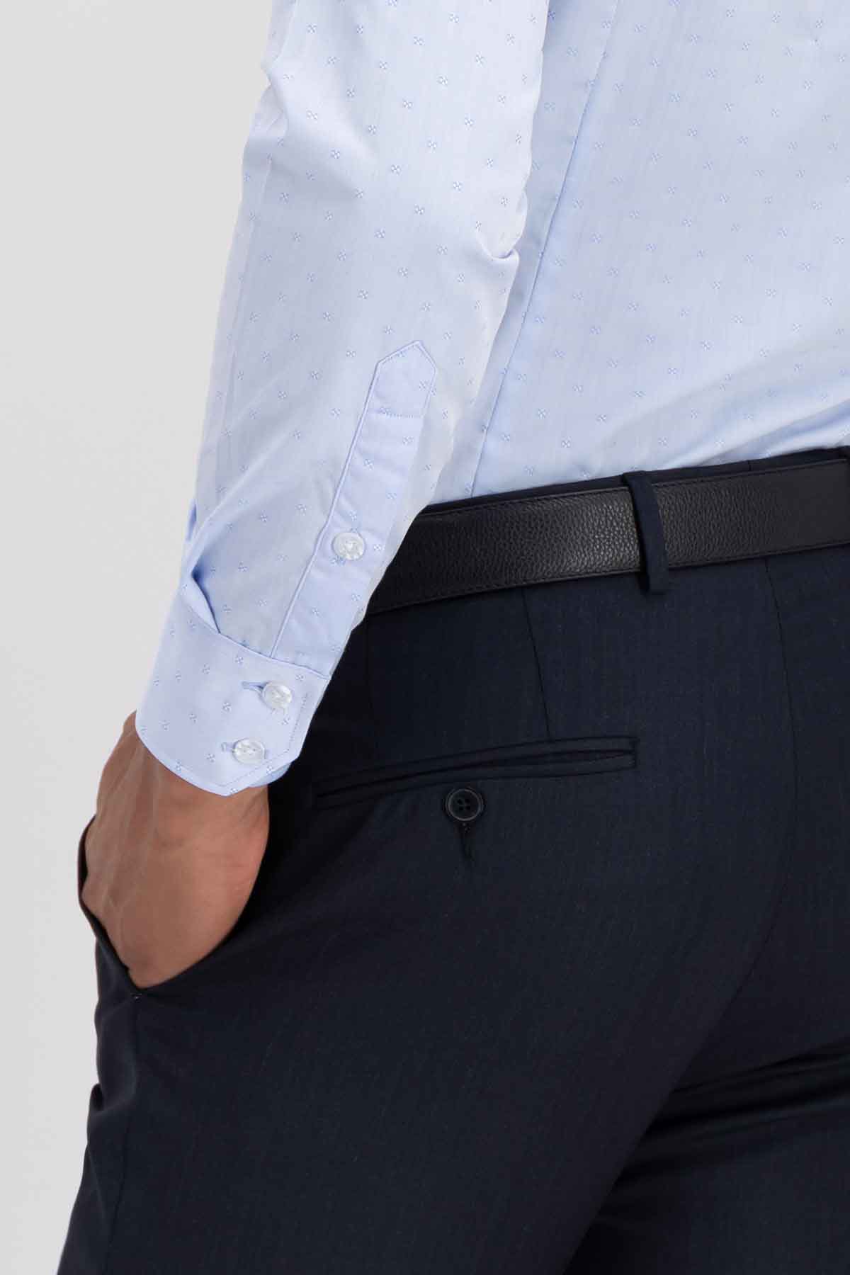 Camisa Vestir Roberts Red Azul Slim Fit
