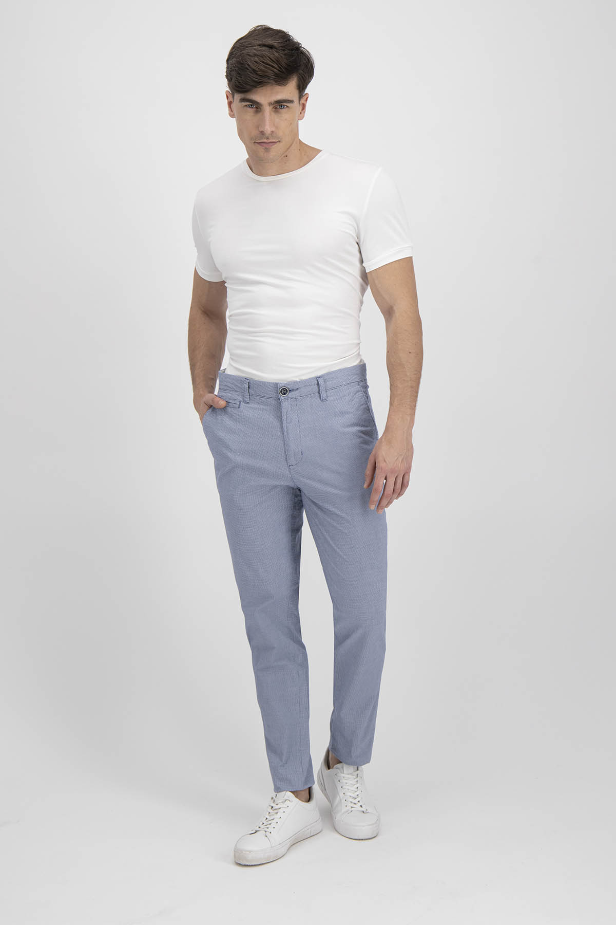 Pantalón Chino Calderoni Azul Contemporary Fit