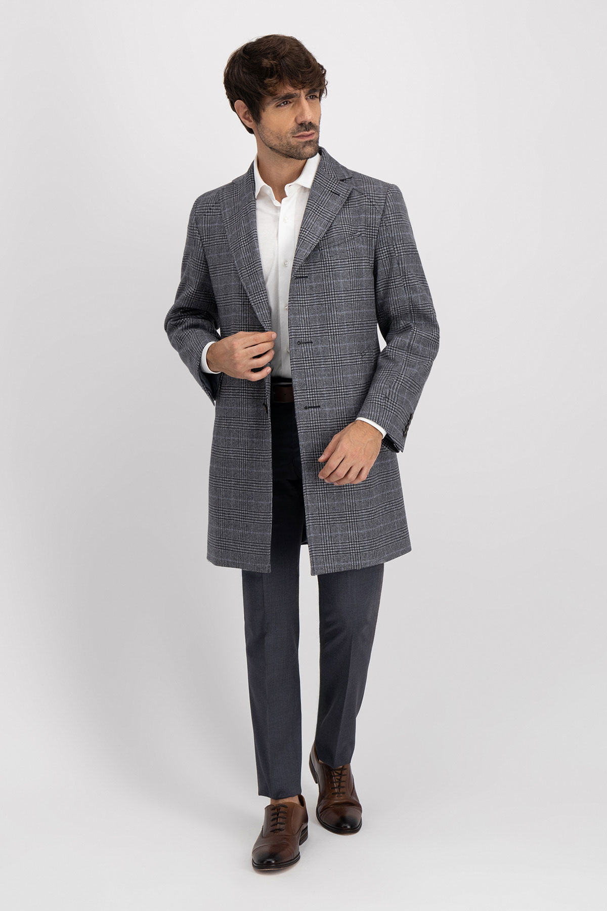Abrigo Roberts Gris Oxford Slim Fit