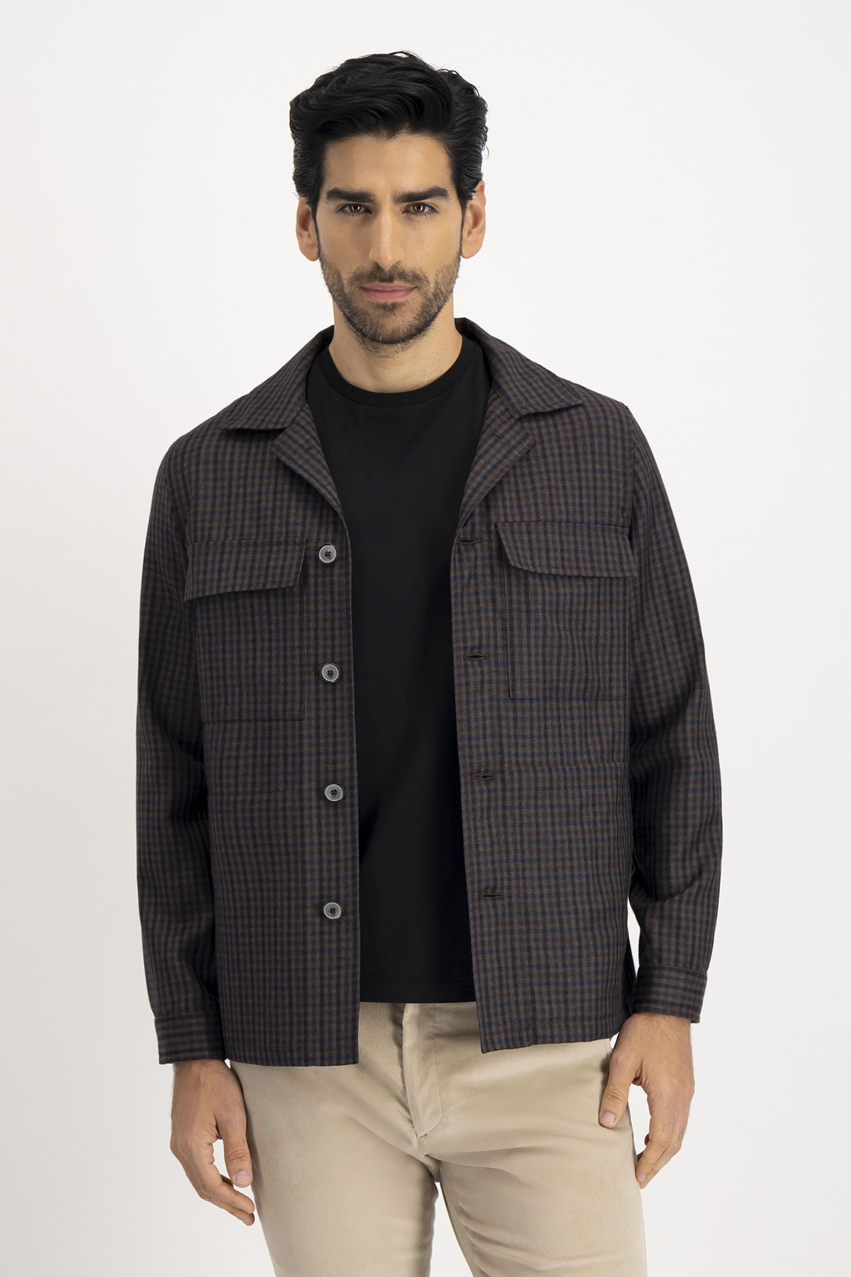 Sobrecamis Slim Fit Café canela