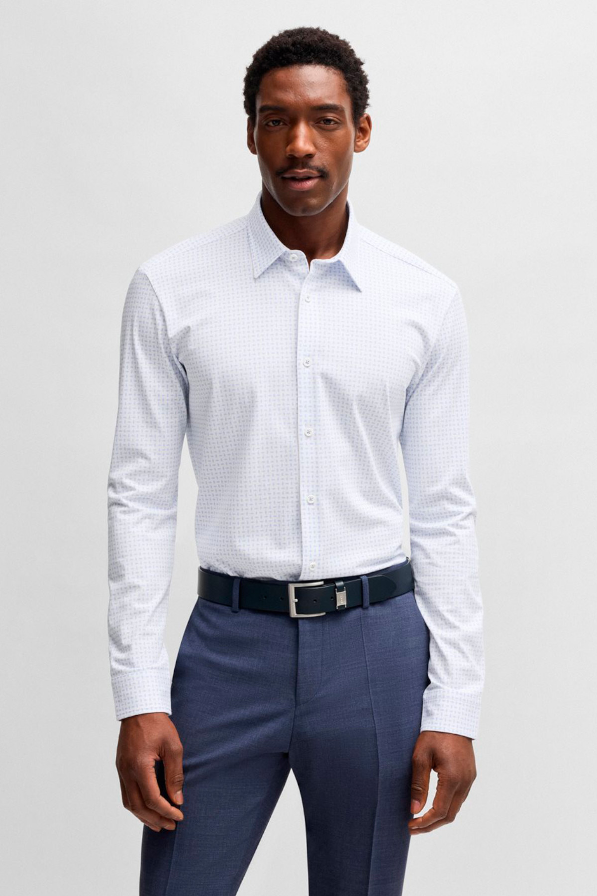 Camisa Slim Fit De Algodón Estampado