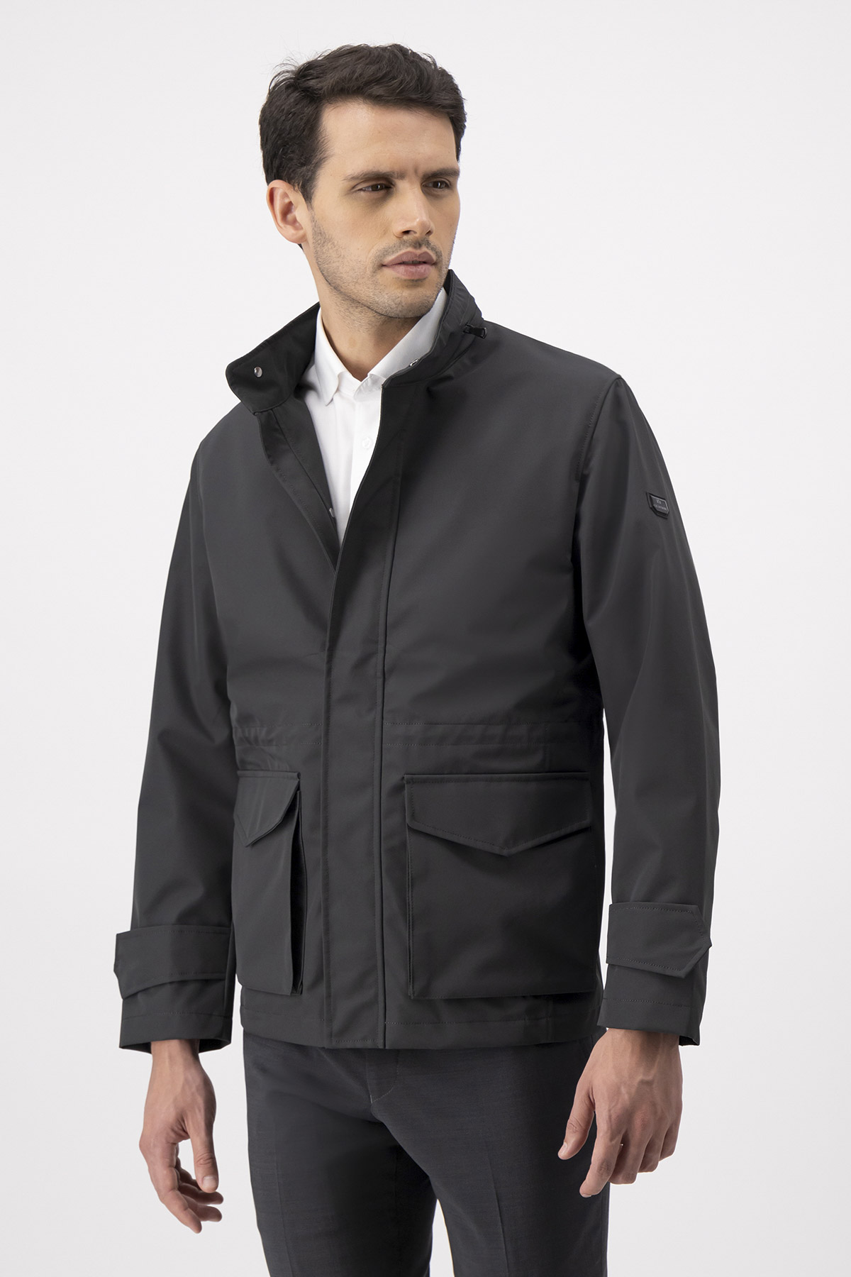 Chamarra Contemporary Fit Gris Oxford