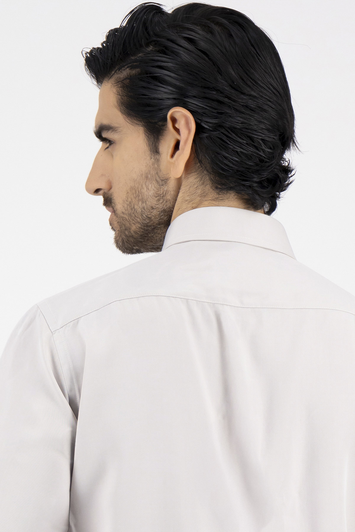 Camisa Casual Bio Tencel Slim Fit Gris