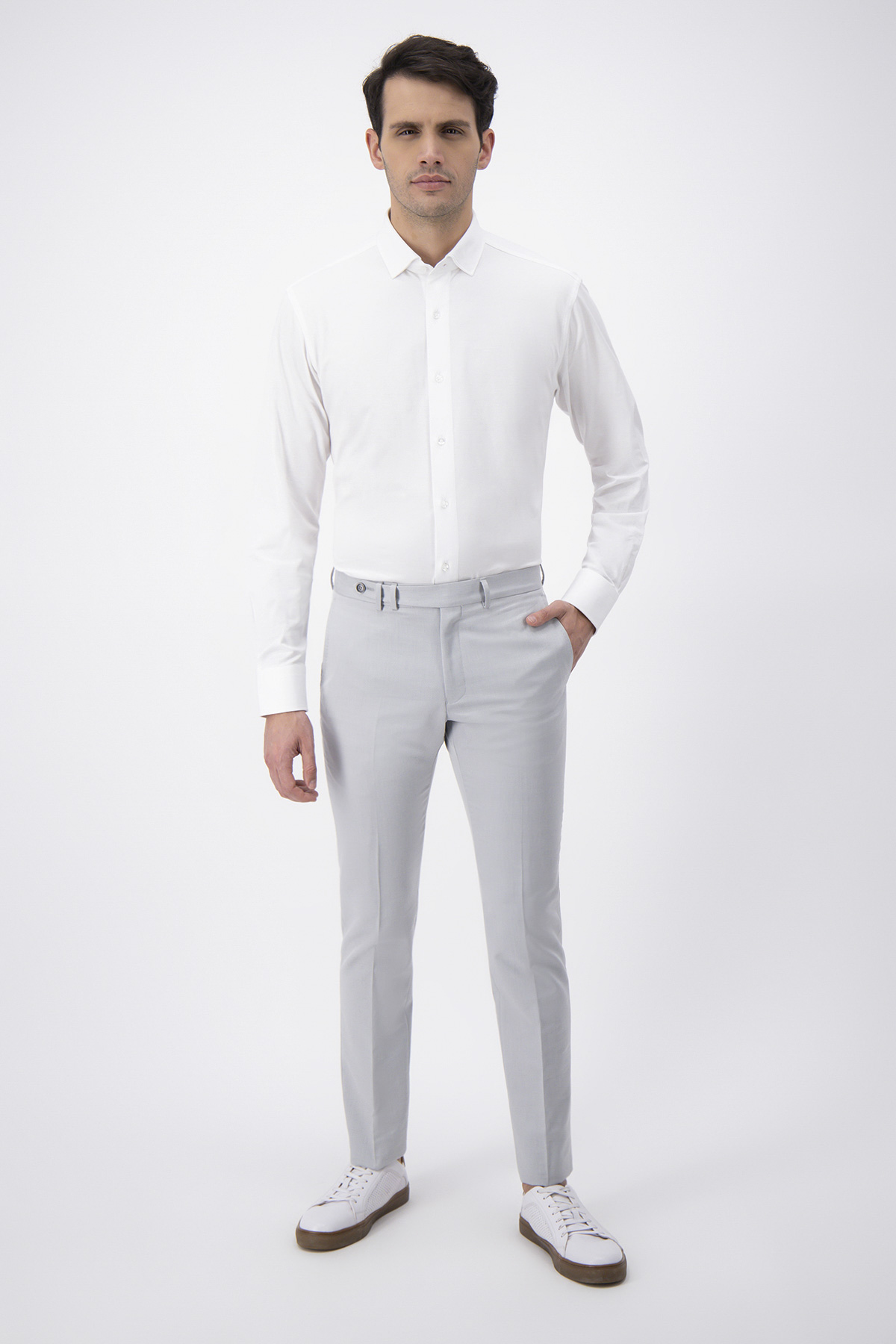 Pantalón Formal Calderoni Gris Slim Fit