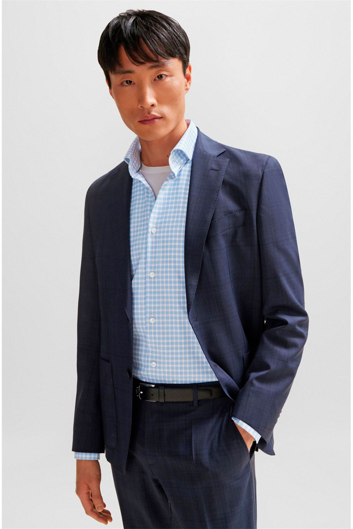 Camisa Formal Boss Azul Claro Slim Fit