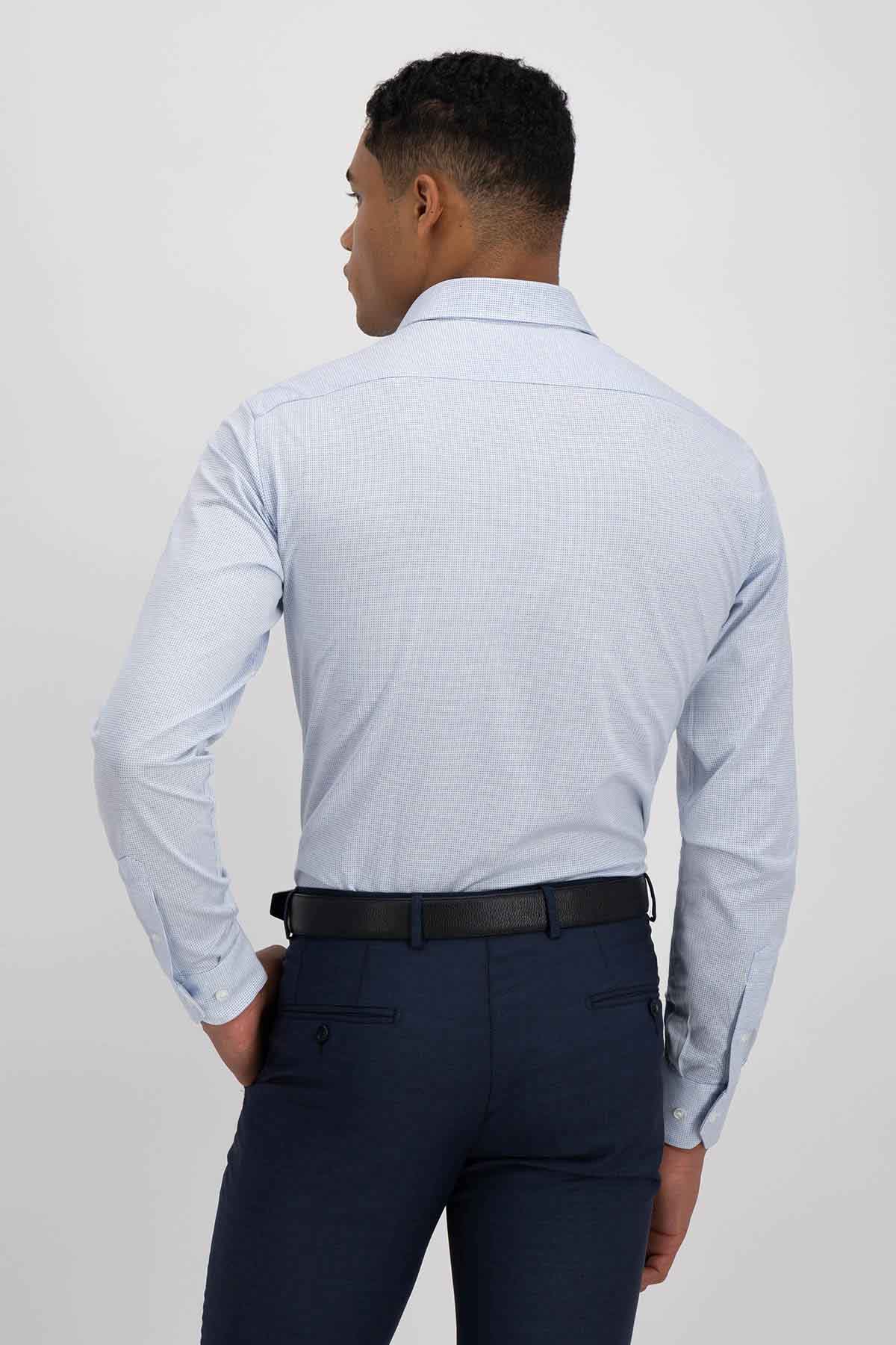 Camisa Knit Calderoni Color Azul Regular Fit image number 3