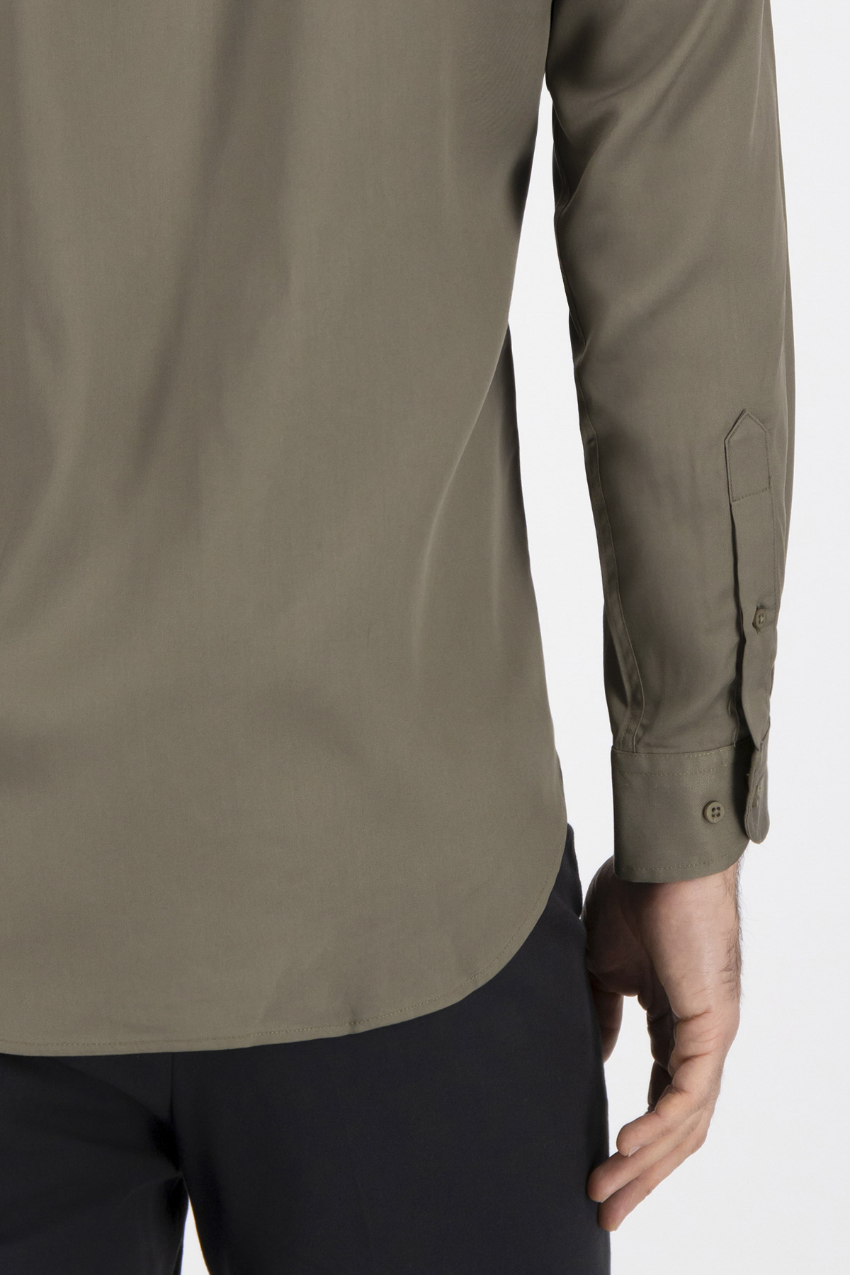 Camisa Casual Bio Tencel Slim Fit Verde image number 3