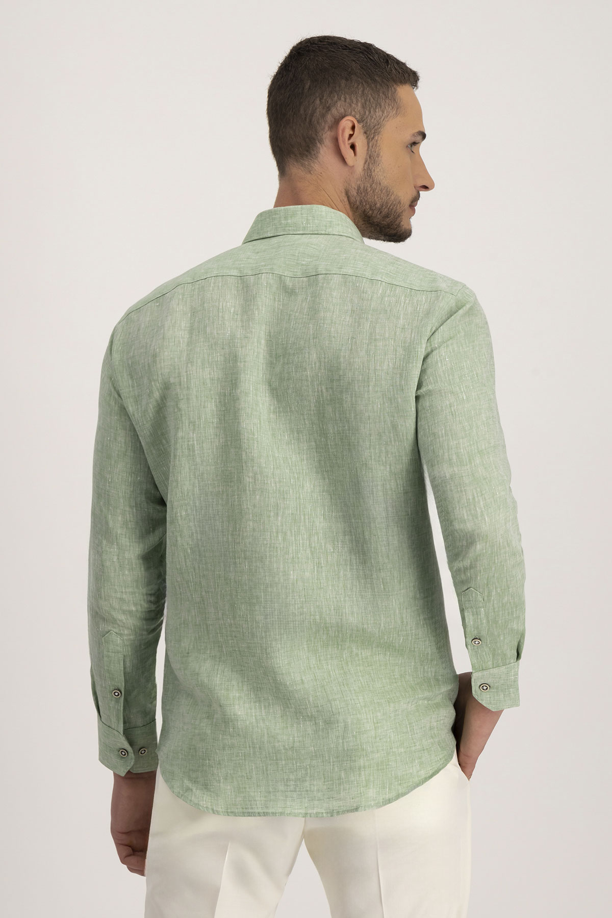 Camisa Casual LINEN Roberts Verde Slim Fit