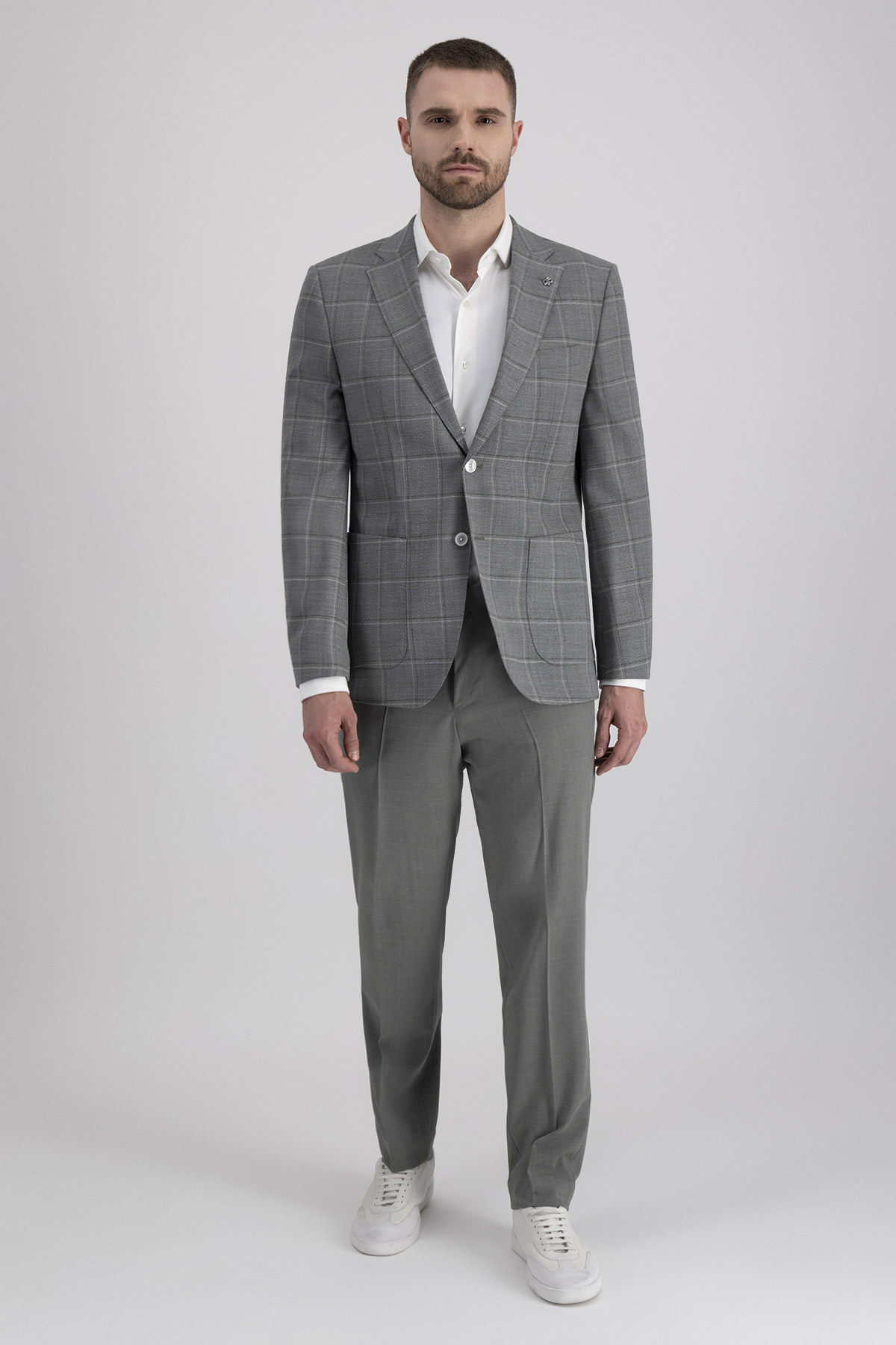 Blazer Regular Fit En Mezcla De Lana A Cuadros image number 1