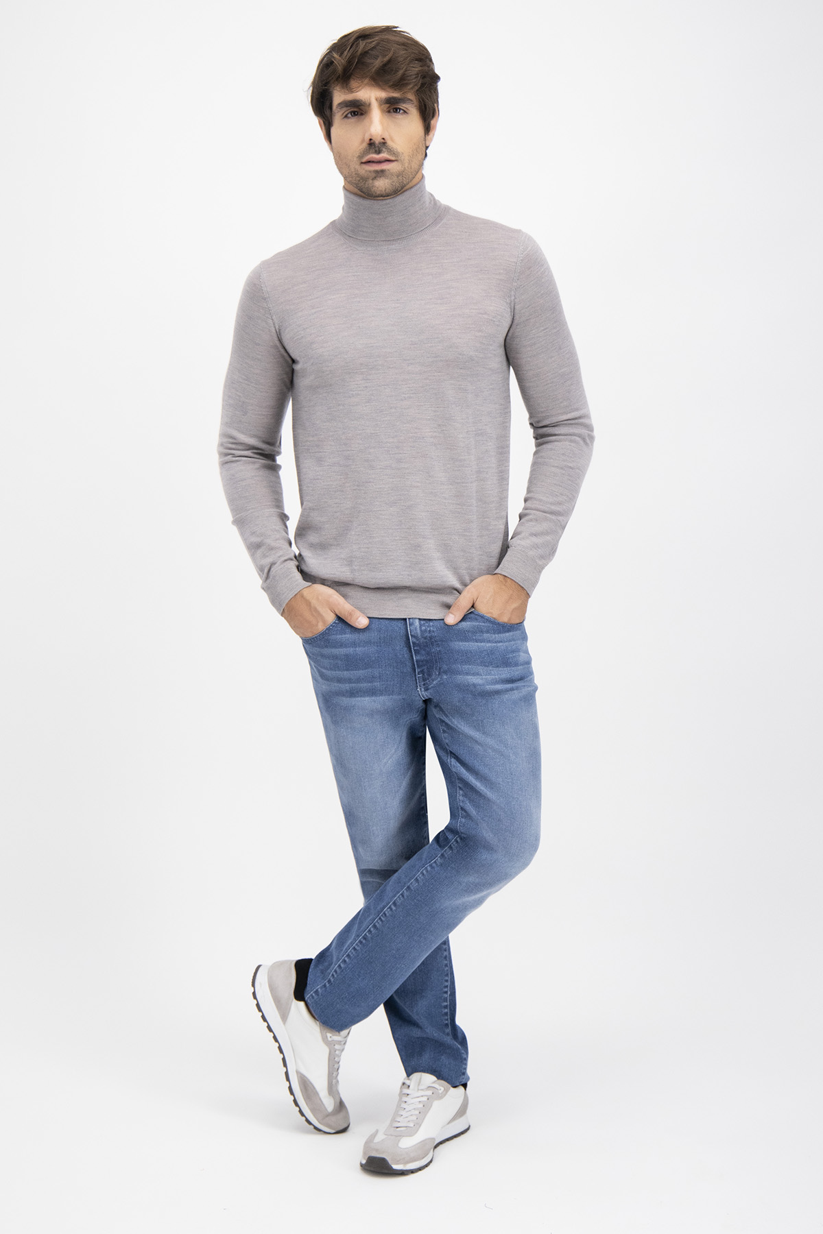 Suéter Calderoni Beige Contemporary Fit