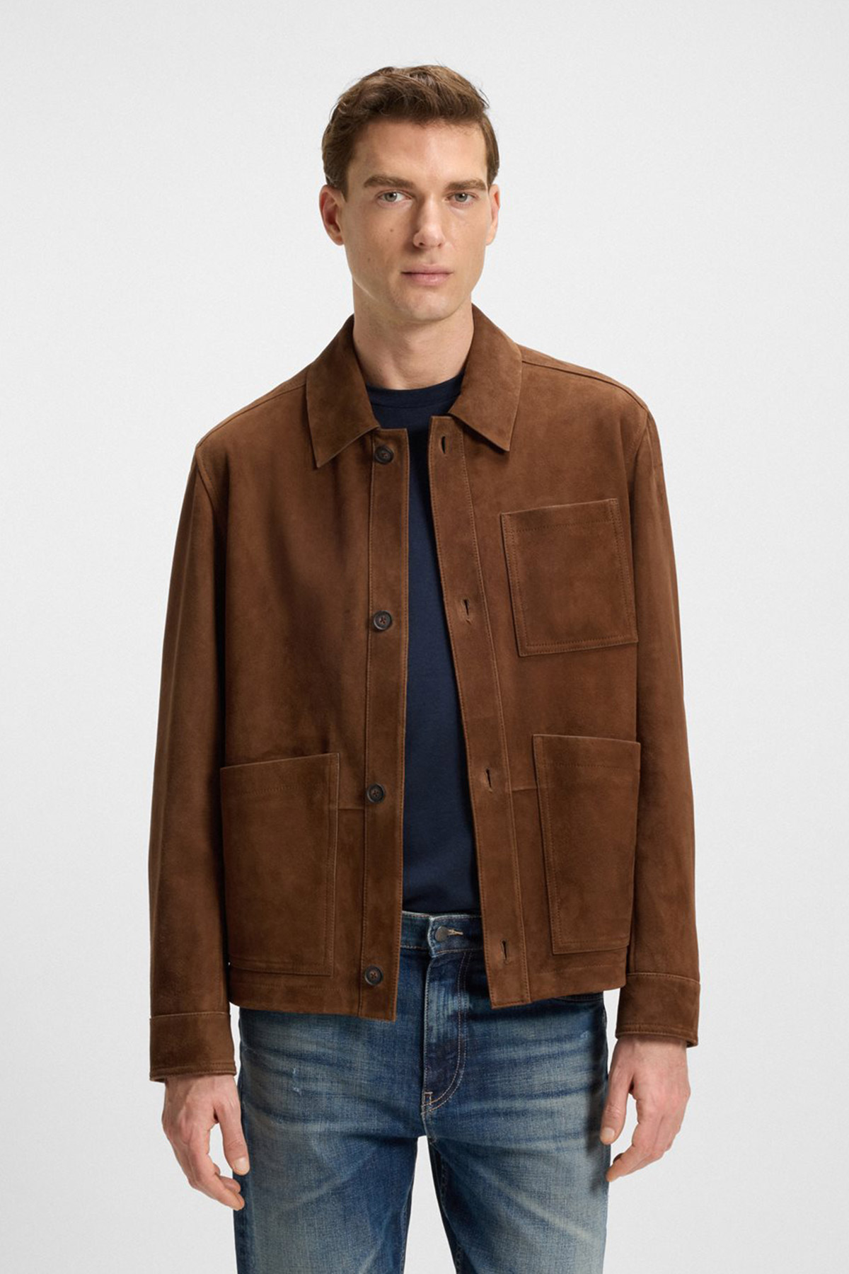 Chaqueta Regular Fit De Ante Con Acabado Napalán