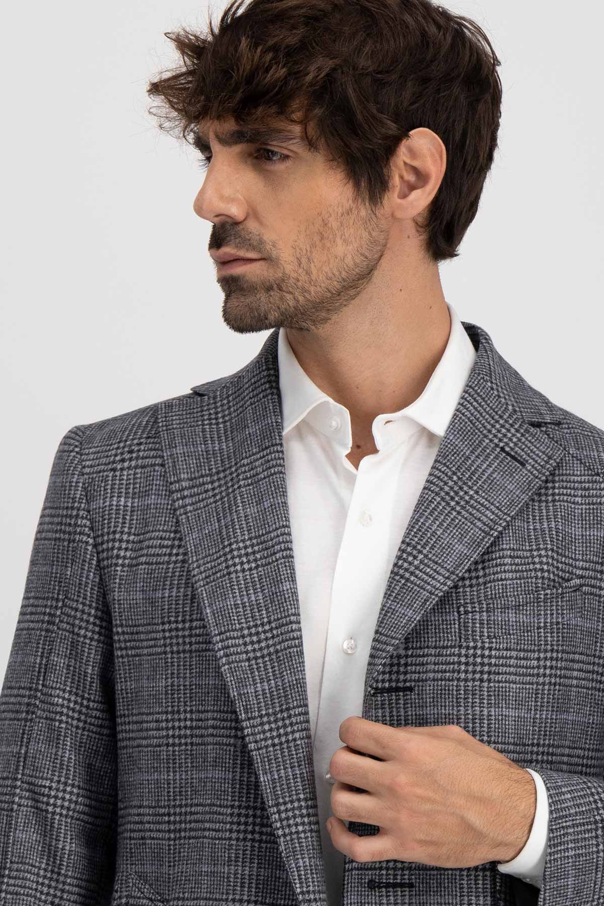 Abrigo Roberts Gris Oxford Slim Fit