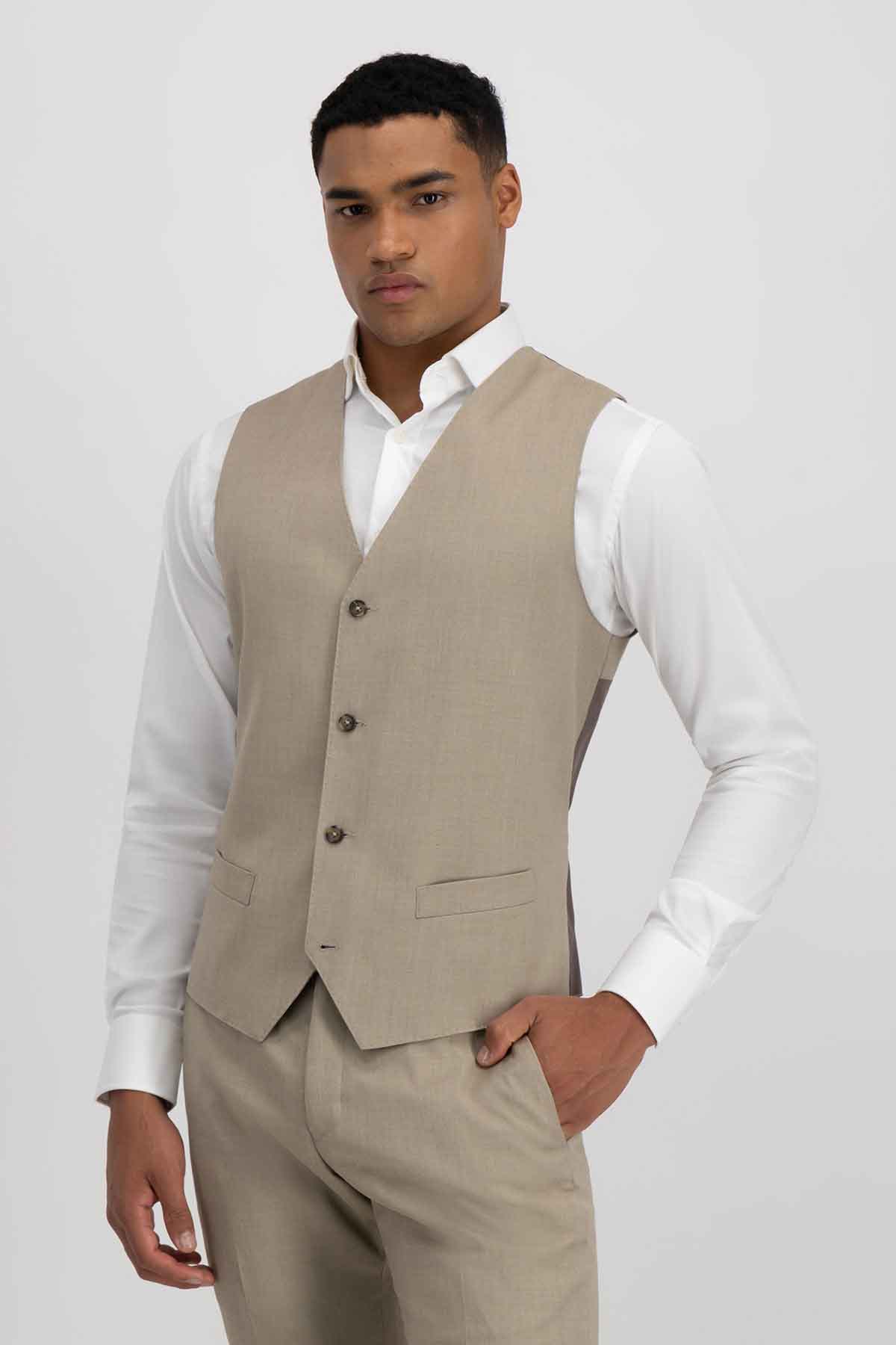 Traje Trío Beige Roberts Red Slim Fit
