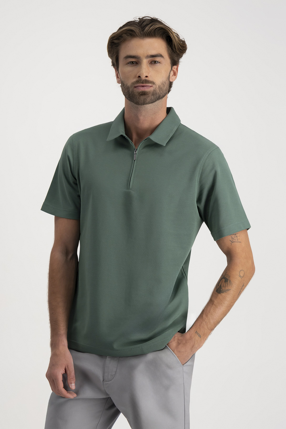 Polo EASY CARE TECHNOLOGY Roberts Color Verde Contemporary Fit