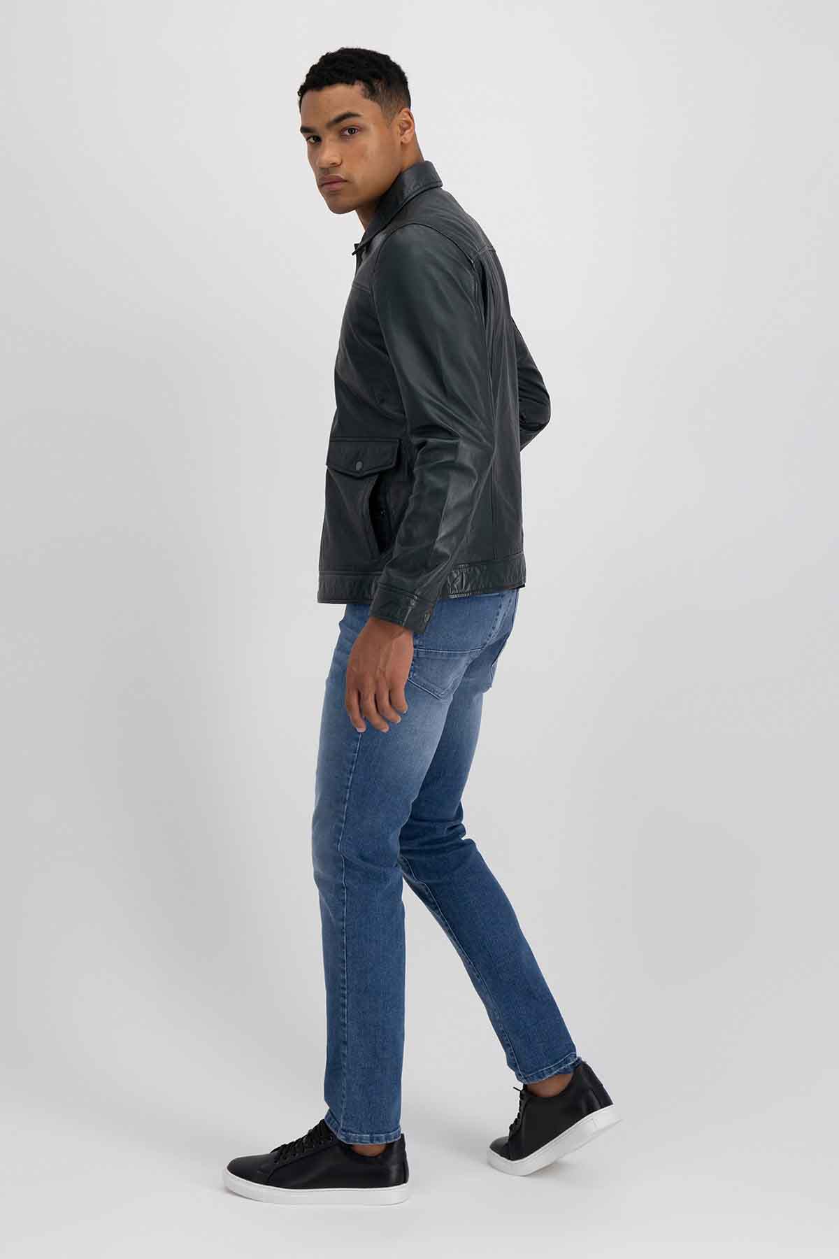 Chamarra Calderoni Verde Obscuro Regular Fit