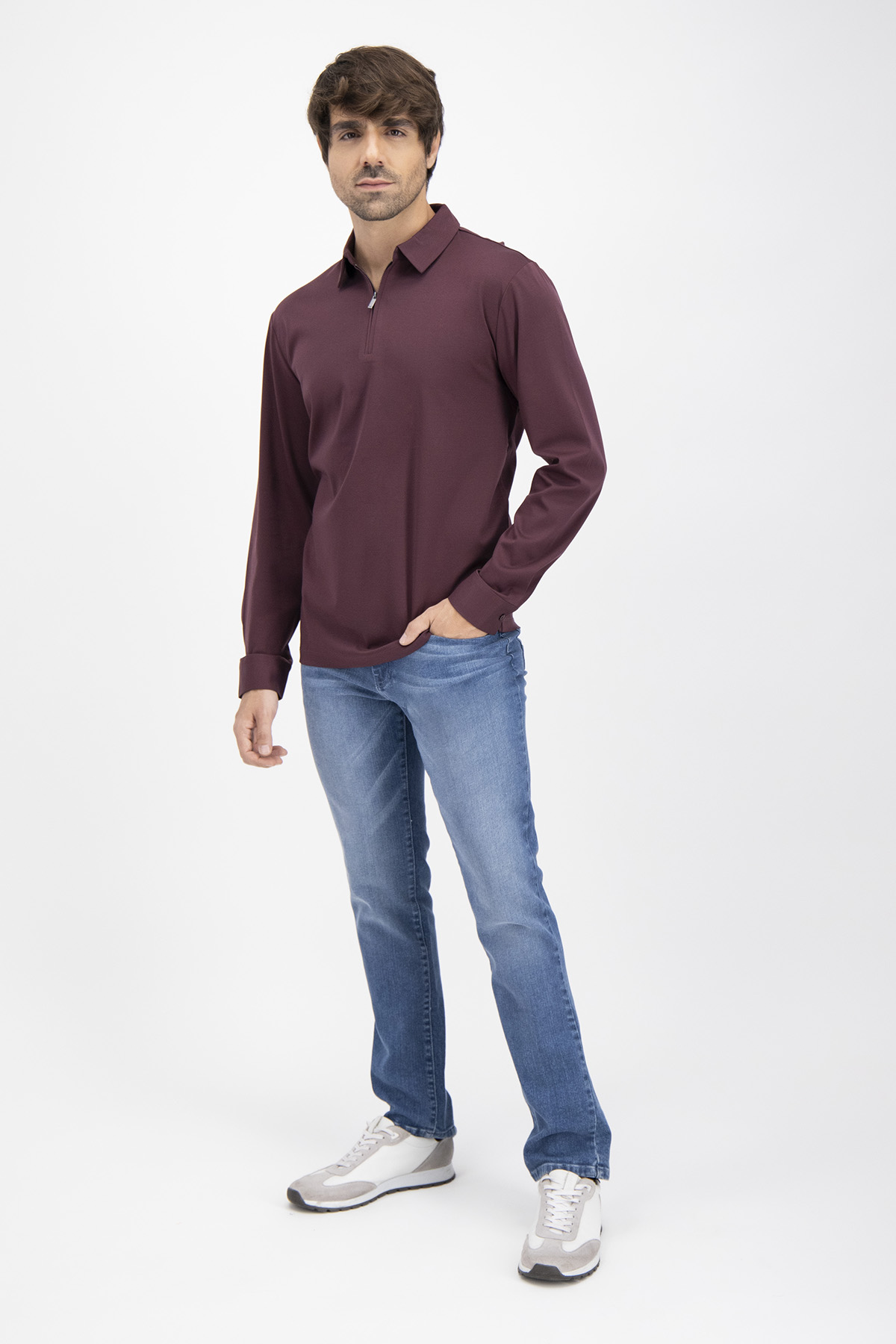 Polo MERCERIZED COTTON Calderoni Vino Contemporary Fit