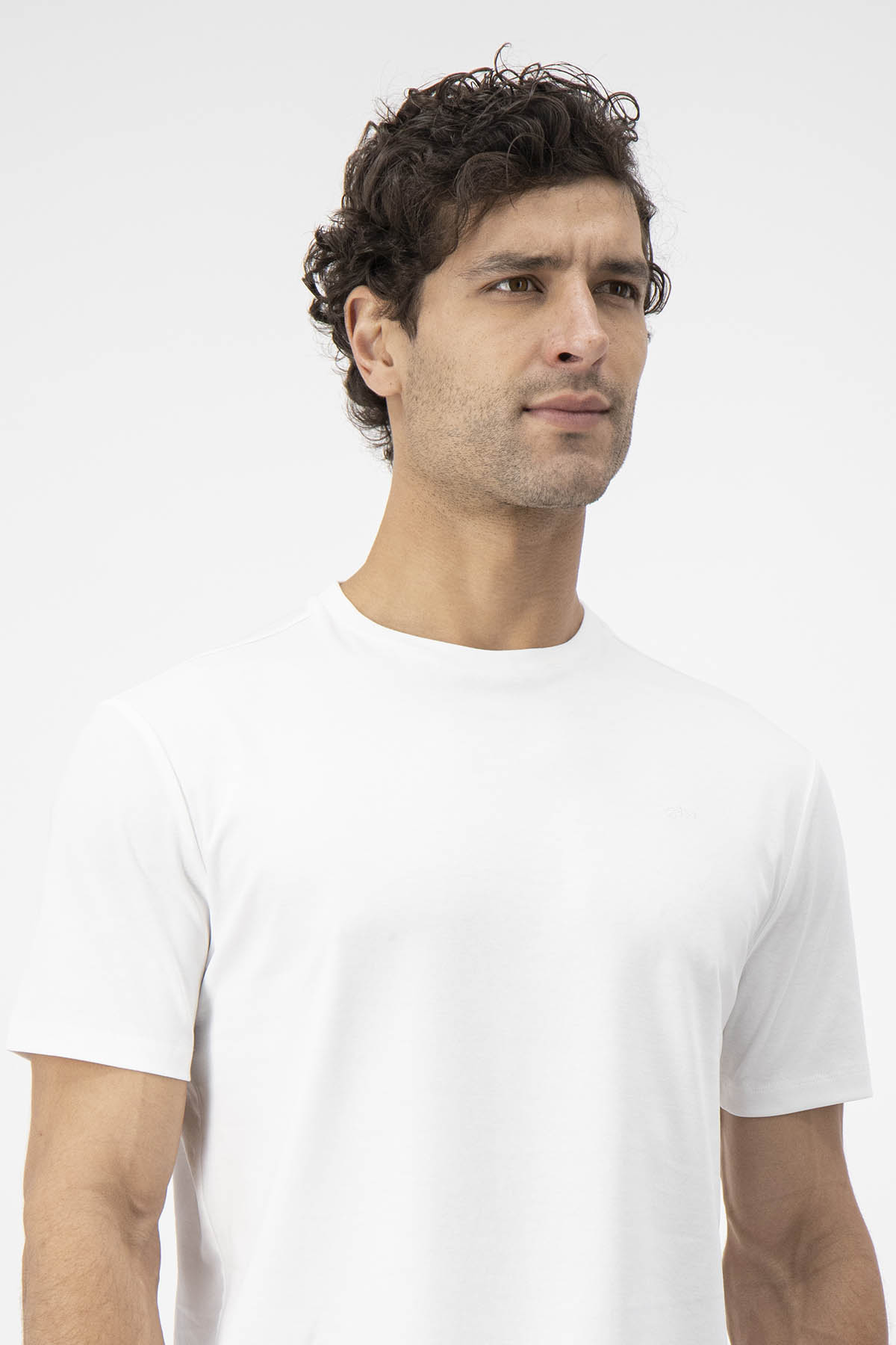 Playera MERCERIZED COTTON Calderoni Blanco Contemporary Fit
