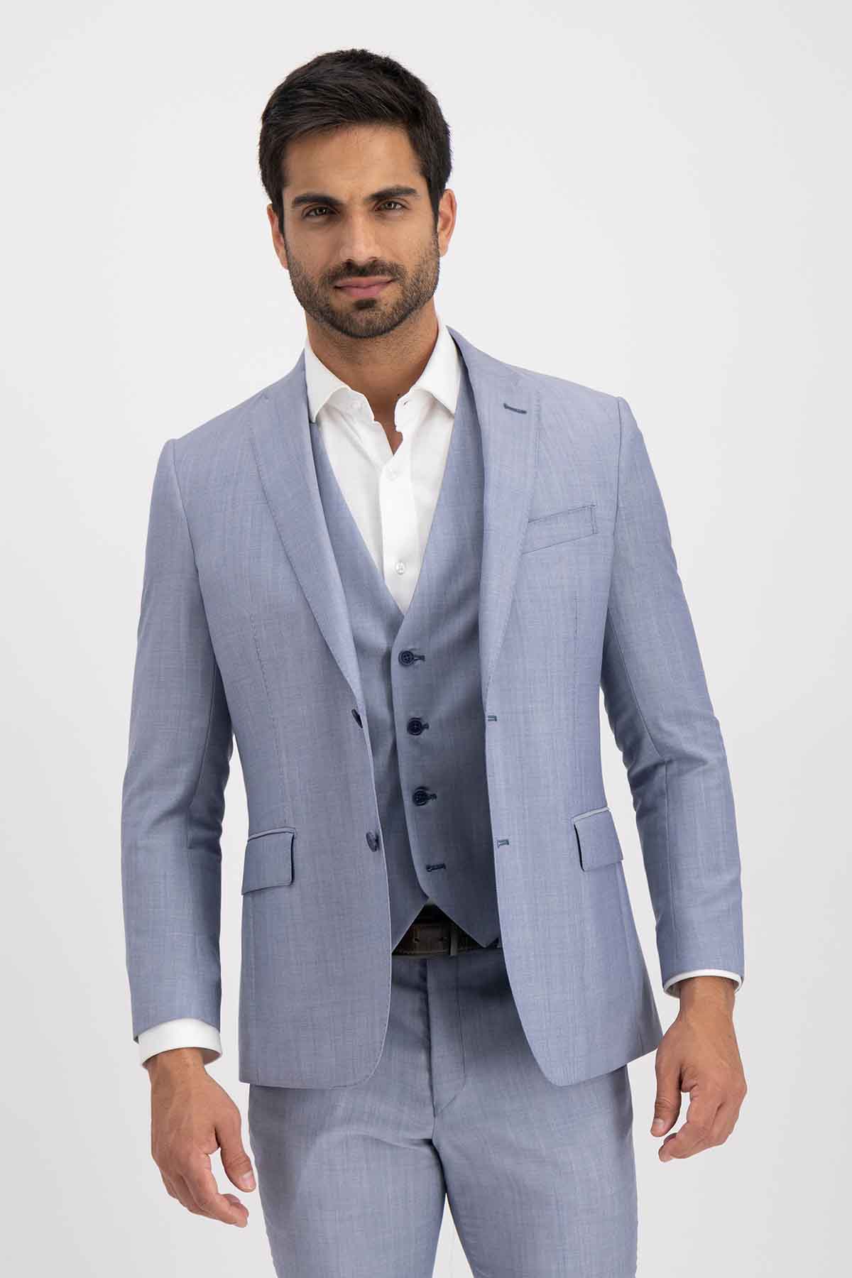 Traje Trío Calderoni Color Azul Contemporary Fit