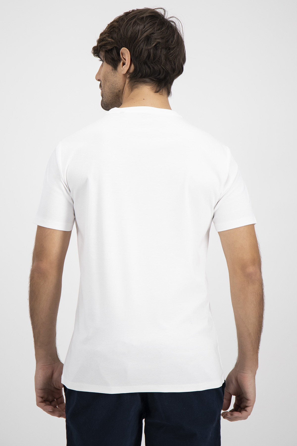 Playera MERCERIZED COTTON Calderoni Blanco Contemporary Fit