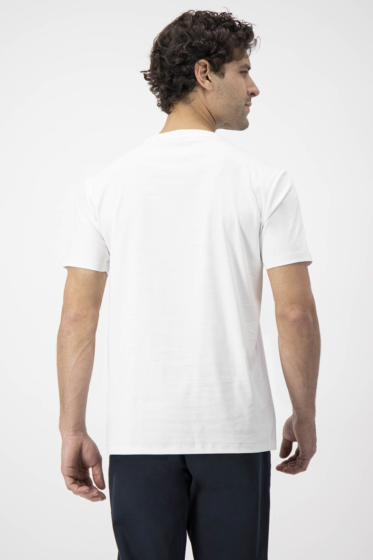 Playera MERCERIZED COTTON Calderoni Blanco Contemporary Fit
