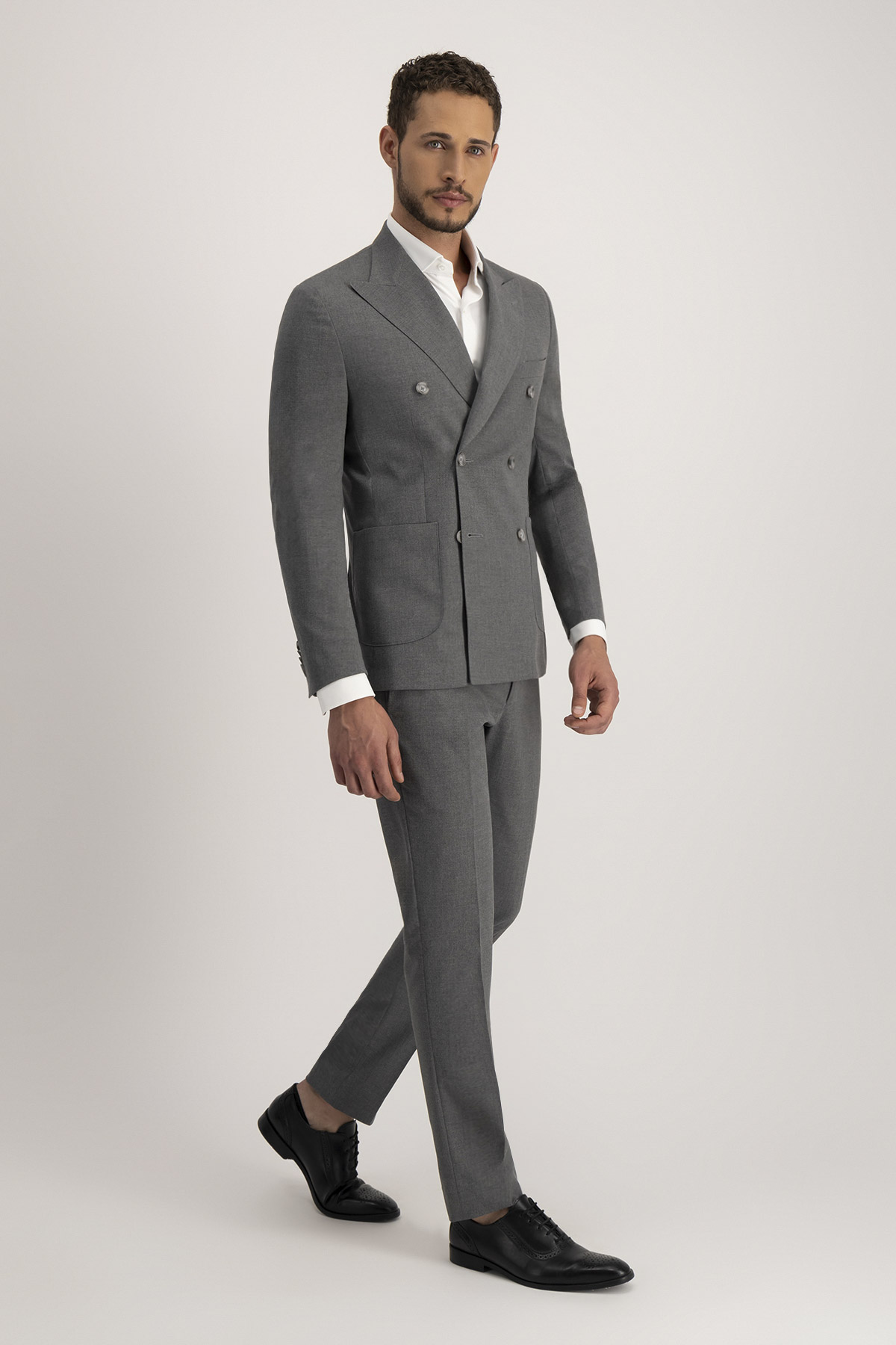 Traje Roberts Red Slim Fit Gris Oxford