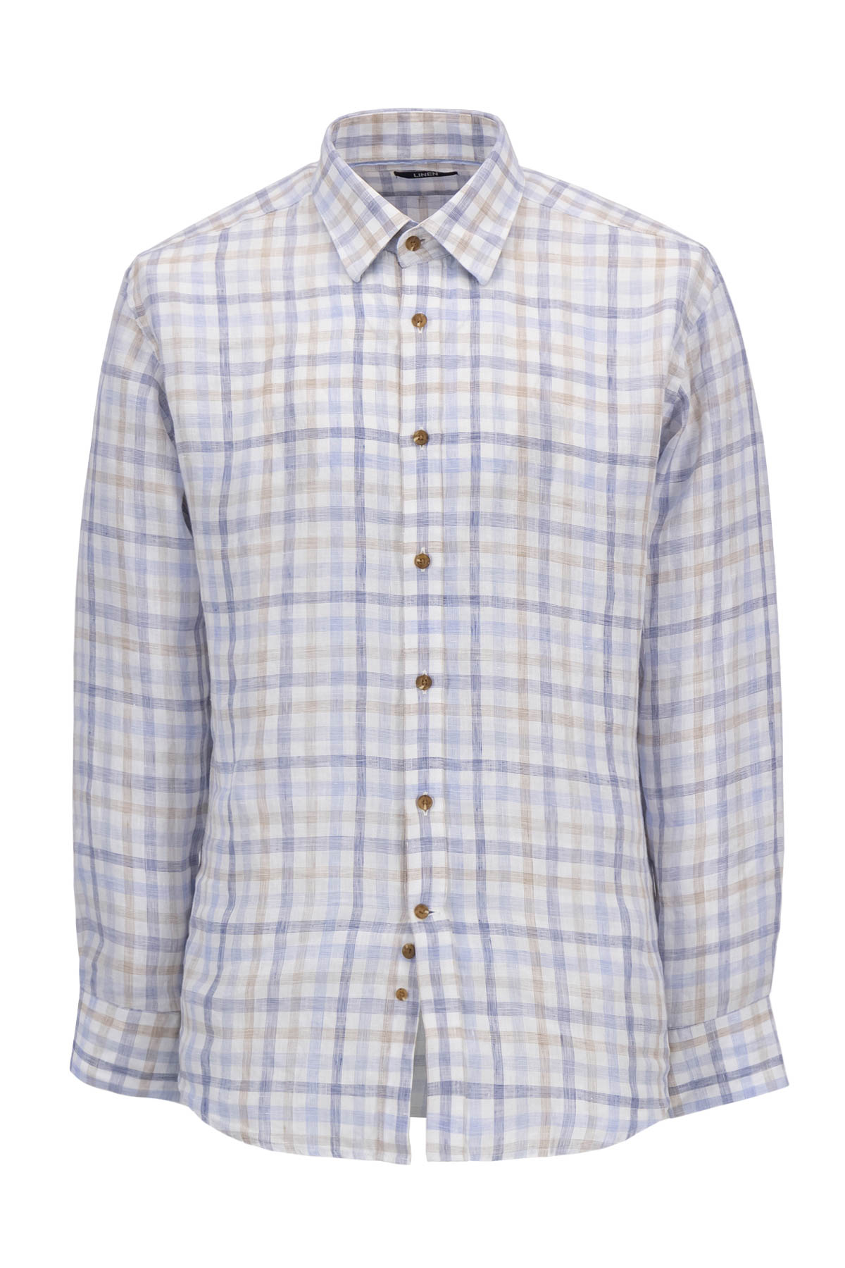 Camisa Casual LINEN Color Azul Contemporary Fit