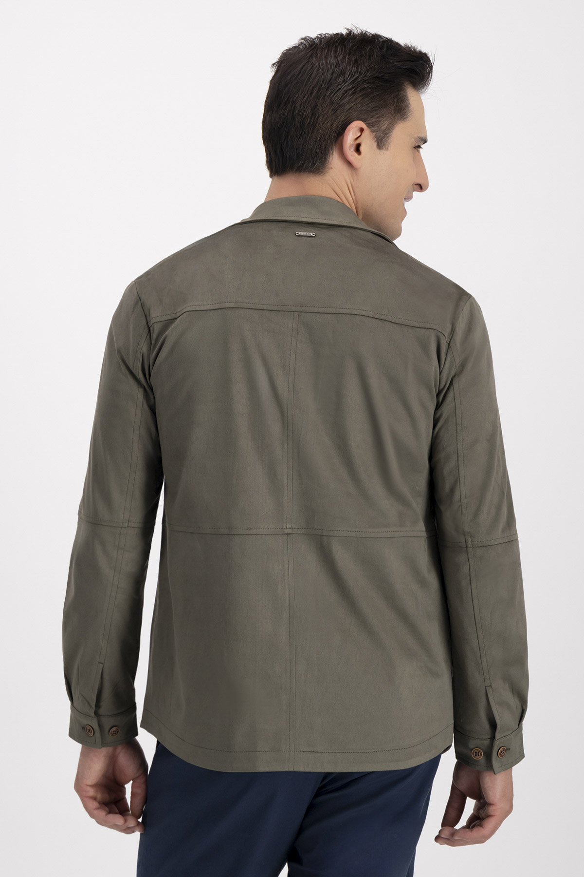 Sobrecamisa SUEDE TOUCH Verde Contemporary Fit