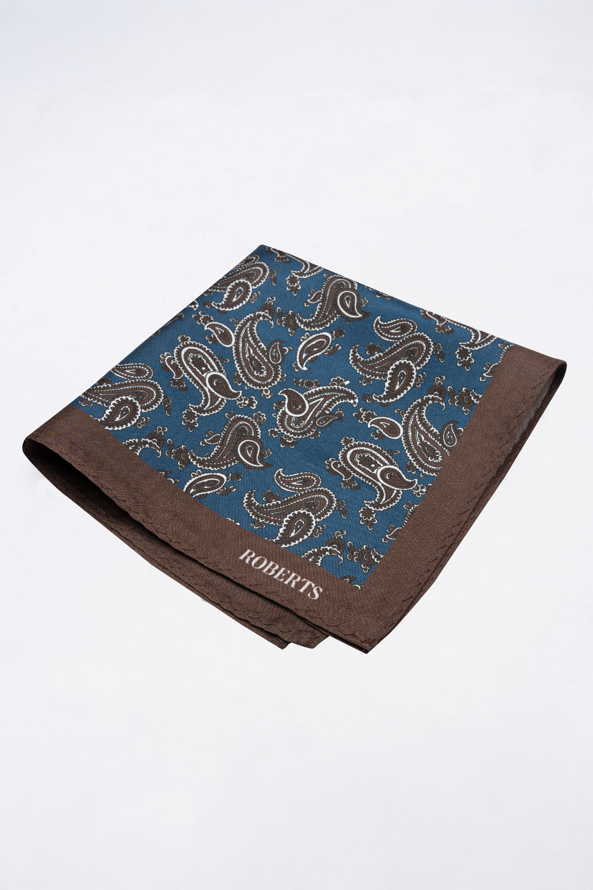 Pañuelo De Bolsillo De Seda Azul