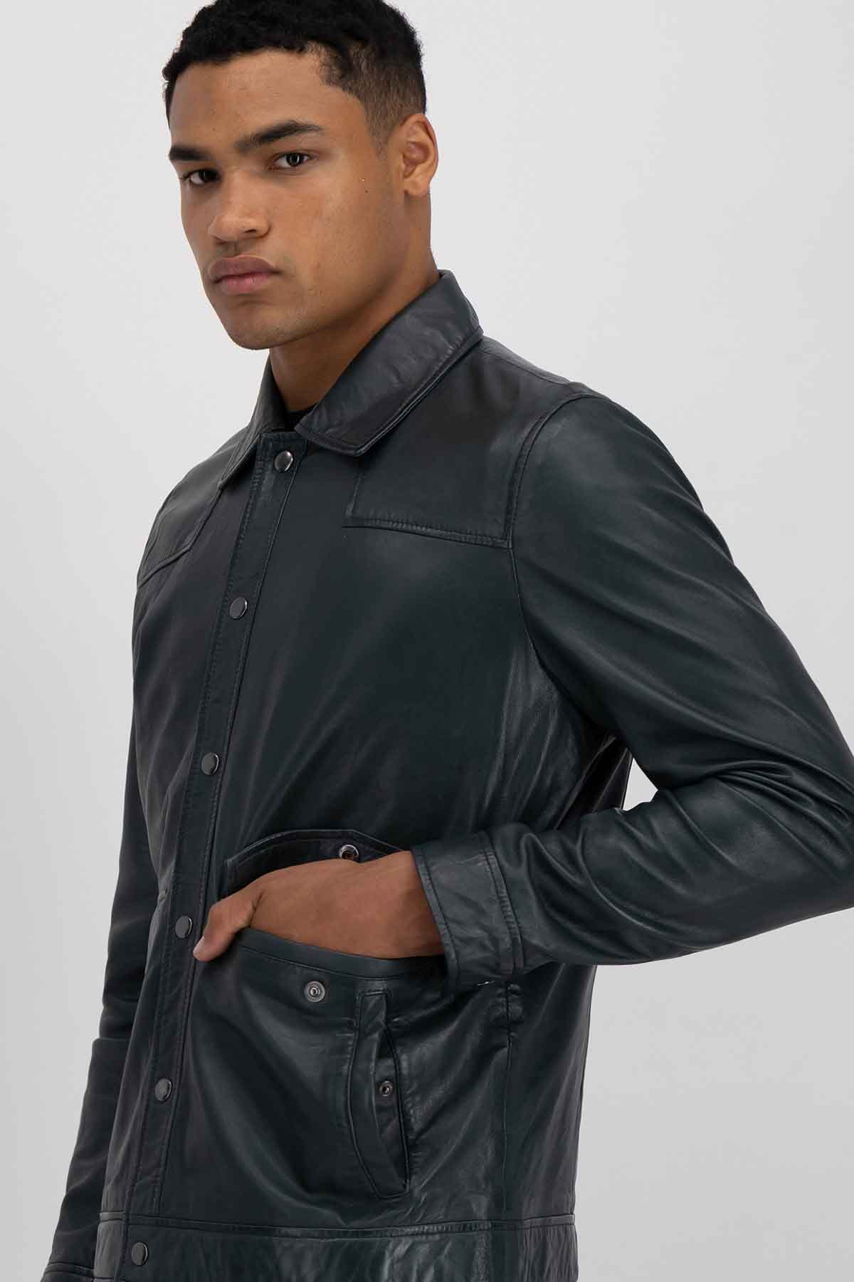 Chamarra Calderoni Verde Obscuro Regular Fit