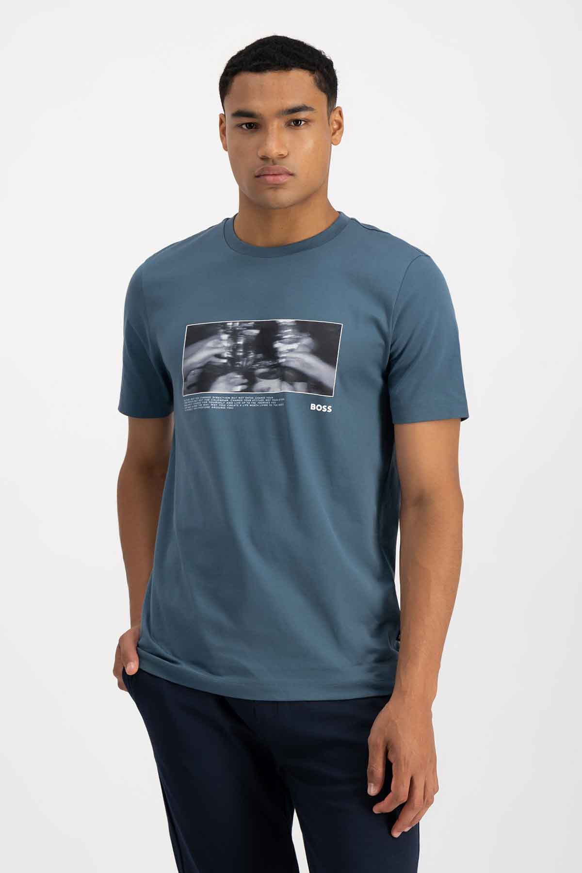 Playera Hugo Boss Regular Fit Turquesa