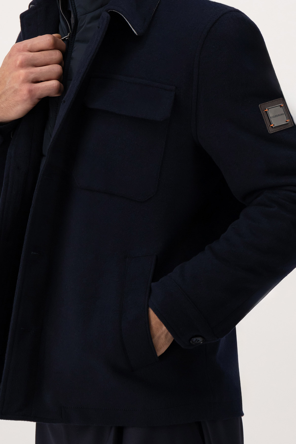 Chamarra Calderoni Azul Marino Contemporary Fit