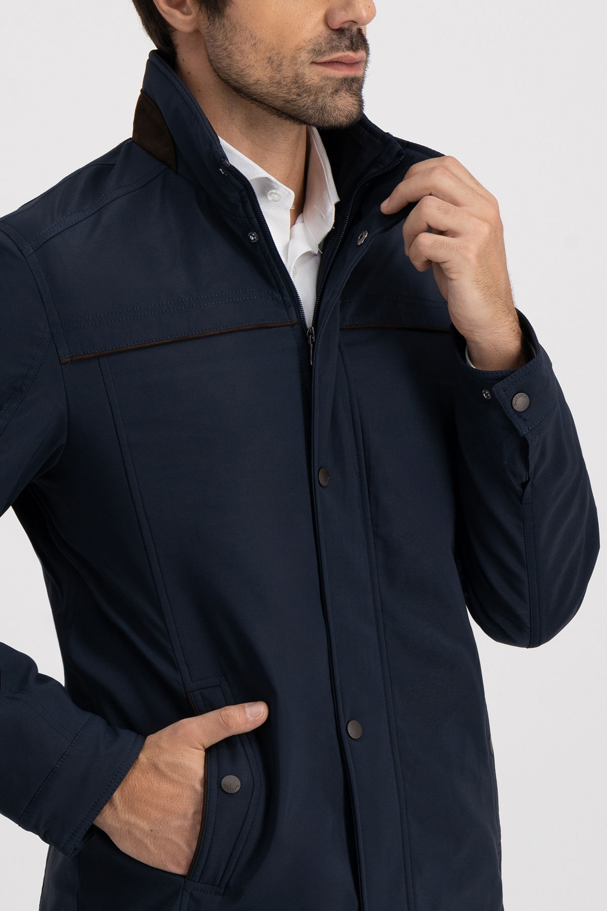 Chamarra Roberts Azul Navy Contemporary Fit