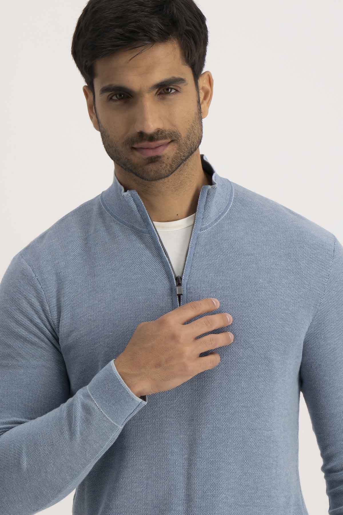 Suéter PREMIUM COTTON Roberts Azul Contemporary Fit