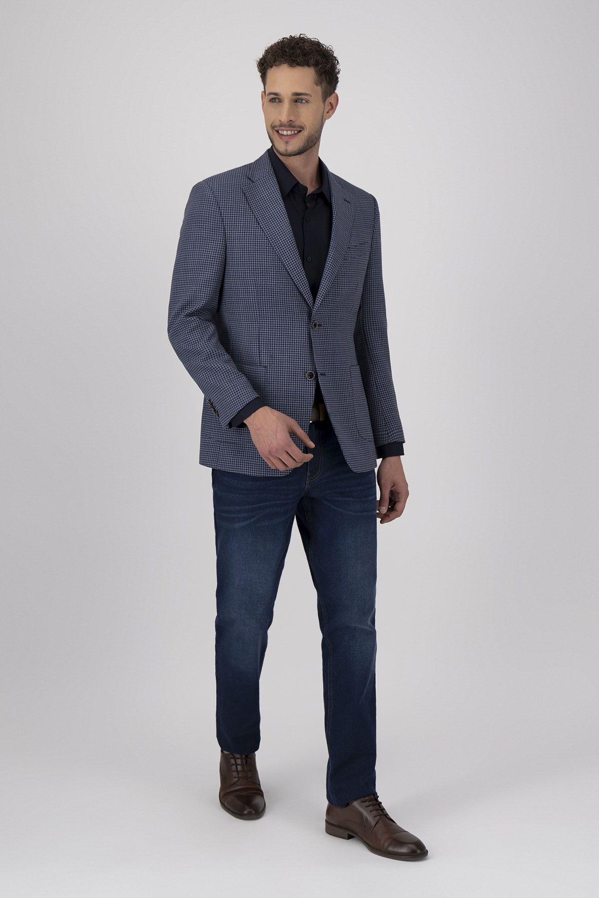 Saco Casual Color Azul Marino Contemporary Fit
