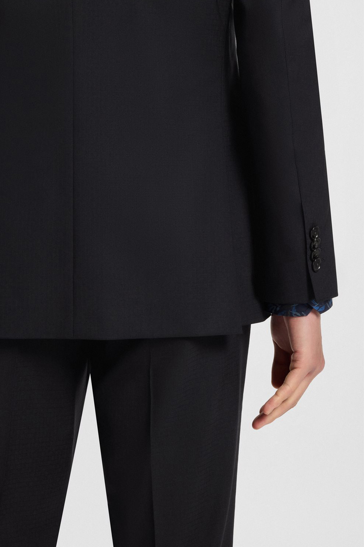 Traje Regular Fit De Lana Elástica Con Microestampado image number 4