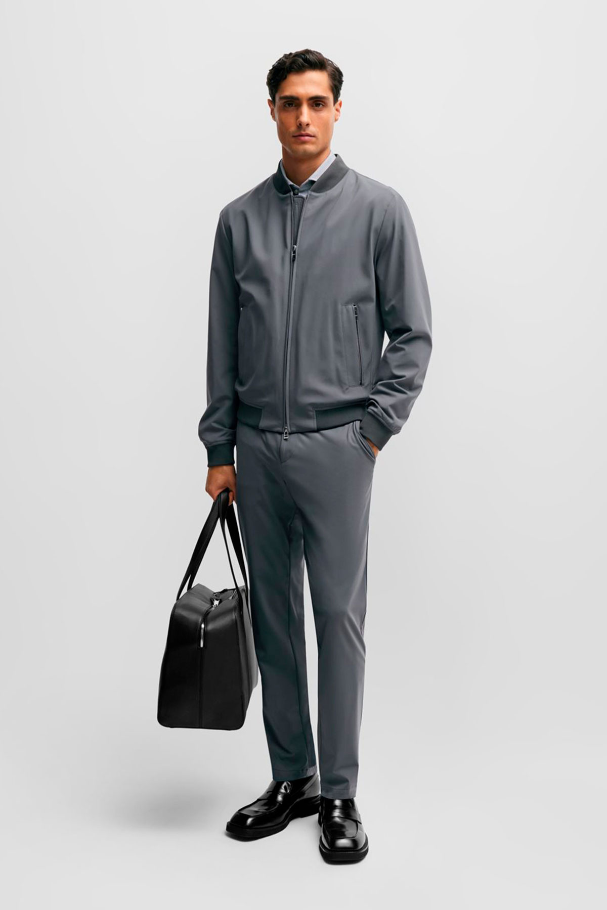Chamarra Boss Gris Slim Fit image number 1