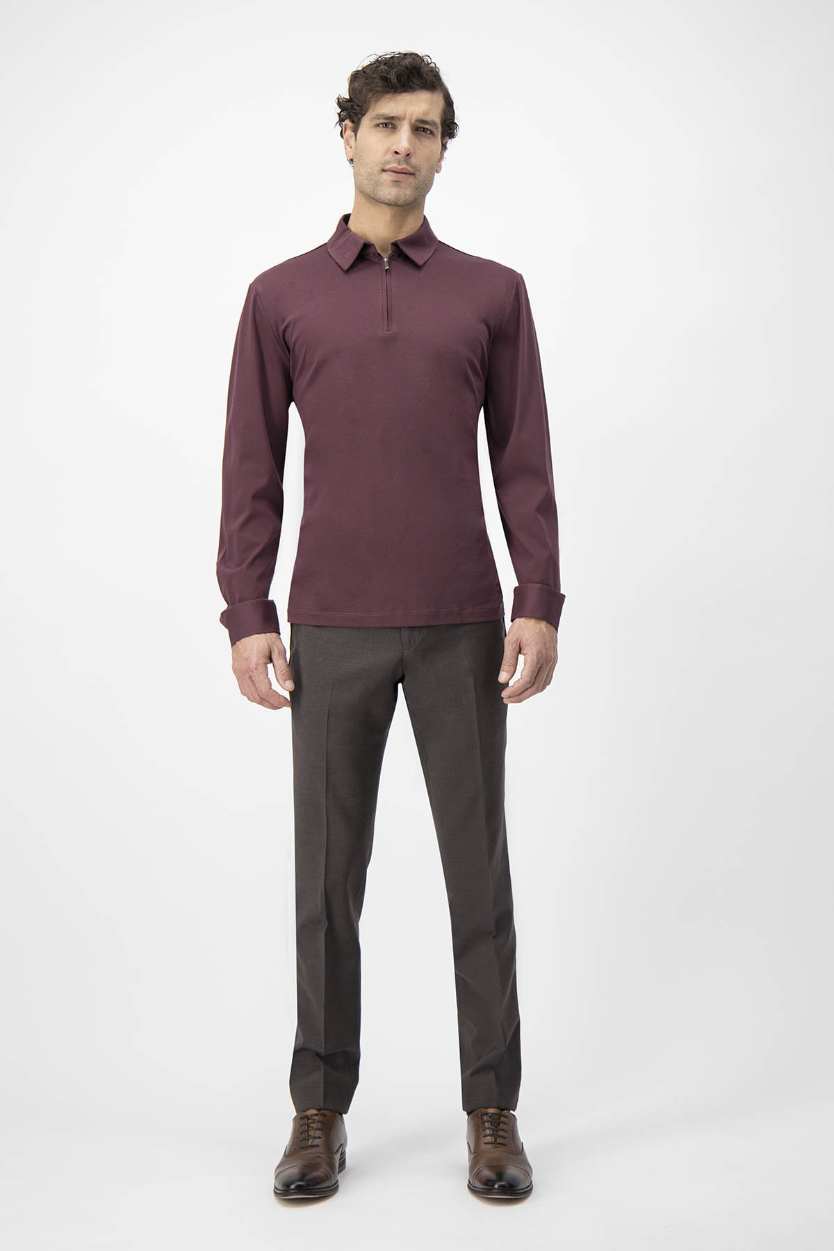 Polo MERCERIZED COTTON Calderoni Vino Contemporary Fit