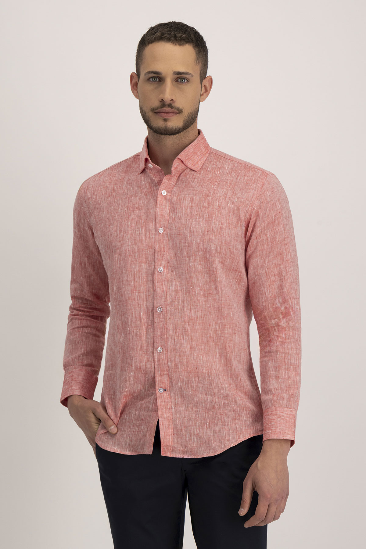 Camisa Casual Linen Slim Fit