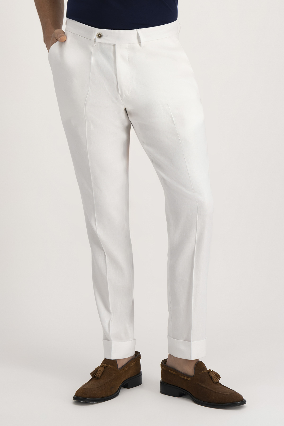 Pantalón Casual Roberts Blanco Slim Fit