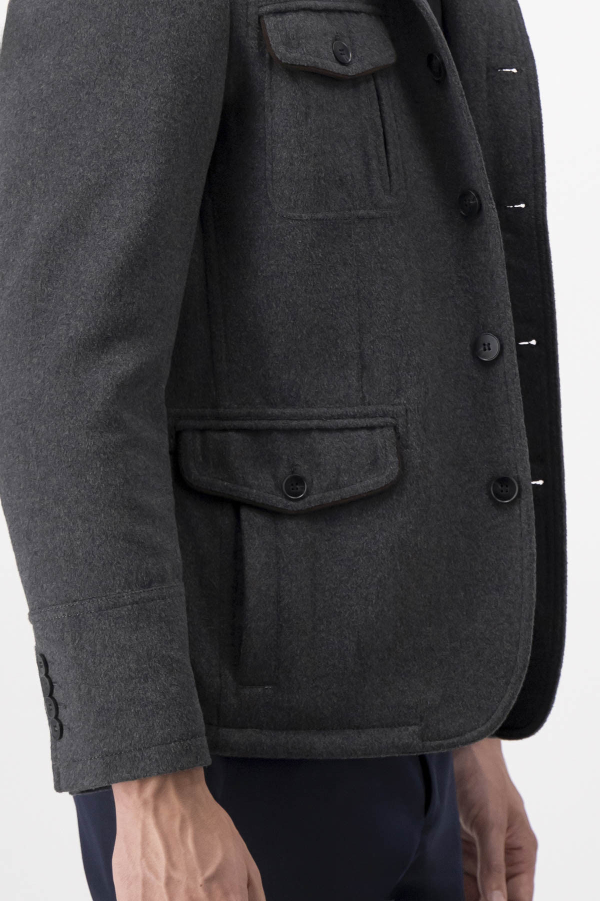 Chamarra Contemporary Fit Gris Oxford