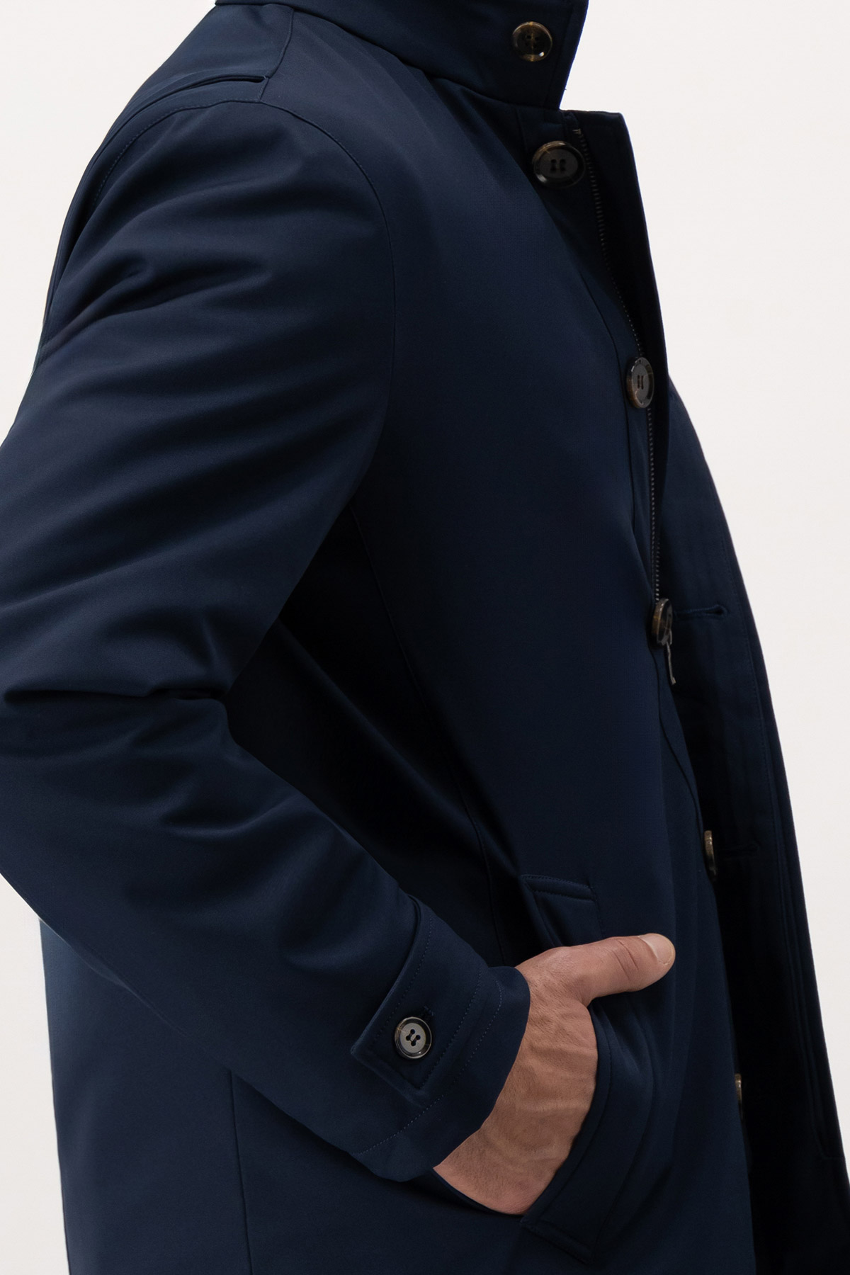 Gabardina Calderoni Azul Marino Contemporary Fit
