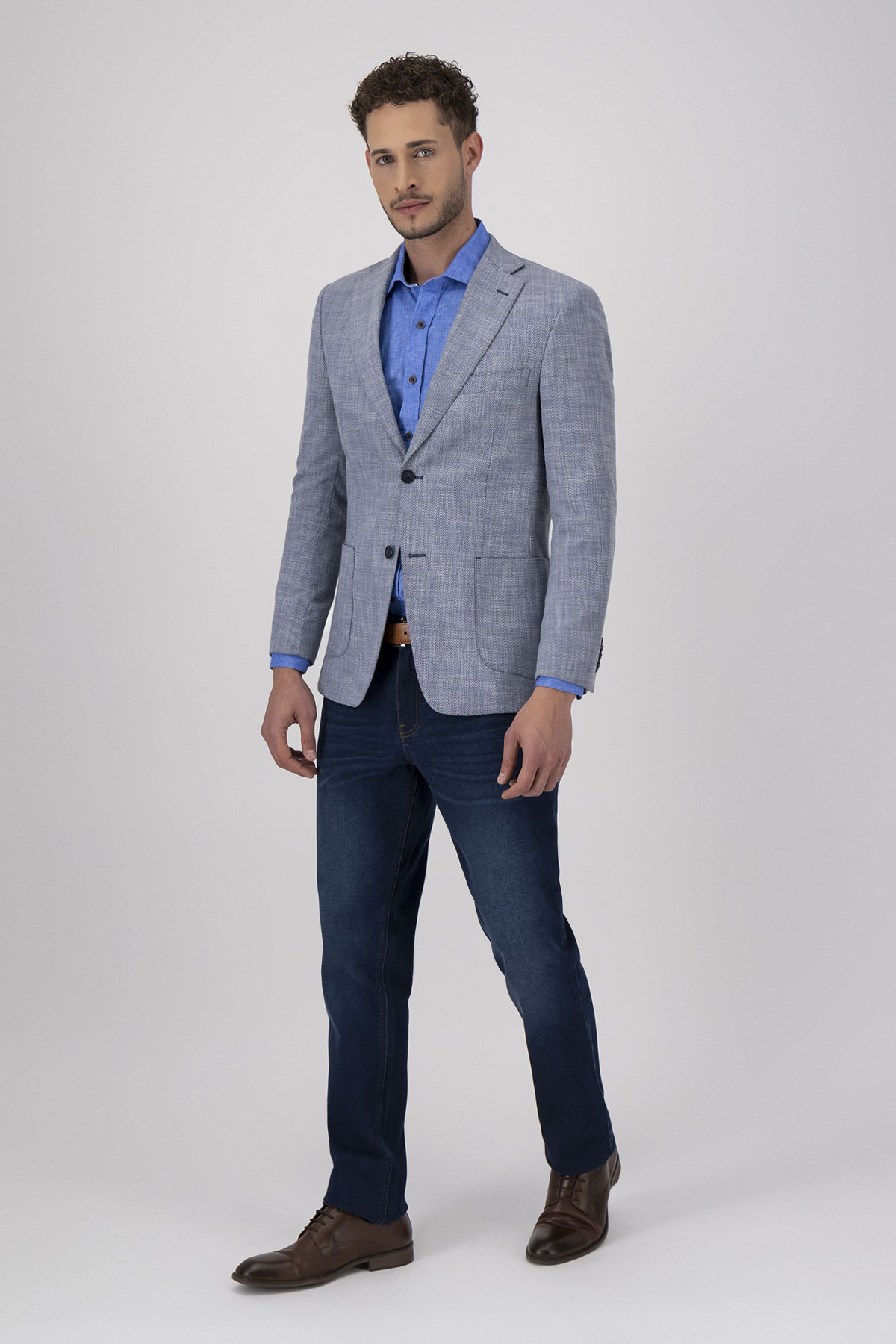 Saco Casual Color Azul Marino Slim Fit
