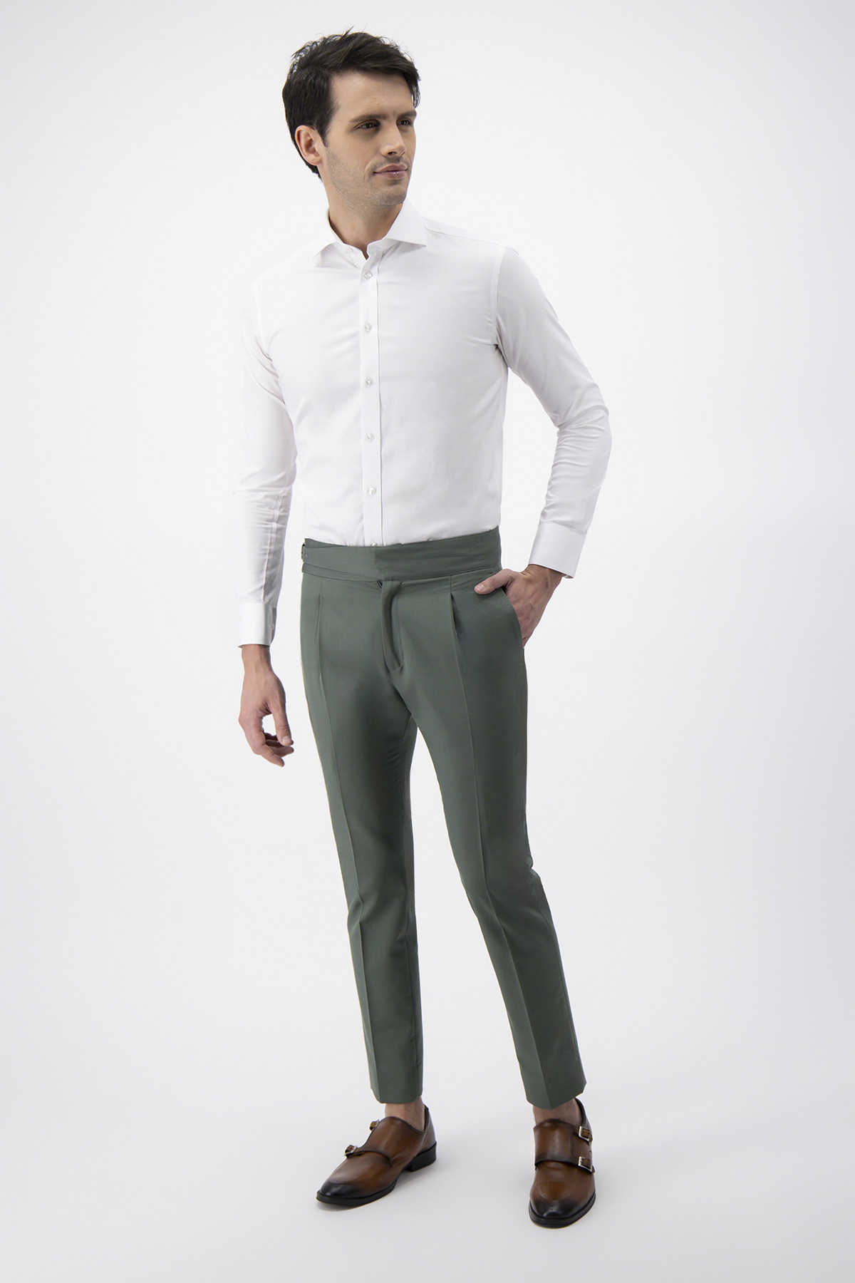 Pantalón Formal Calderoni Verde Slim Fit