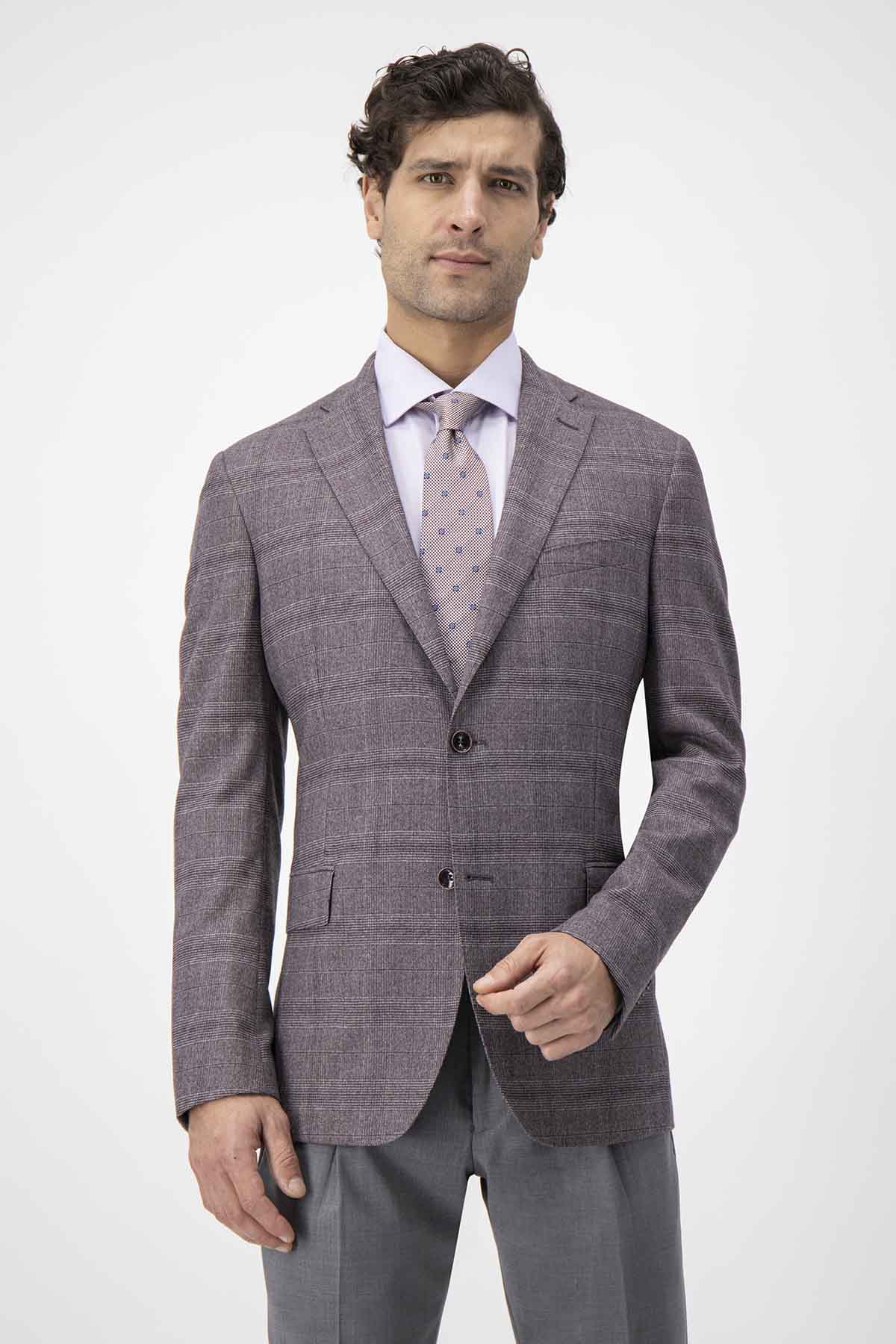 Saco vestir Calderoni Color morado Contemporary fit