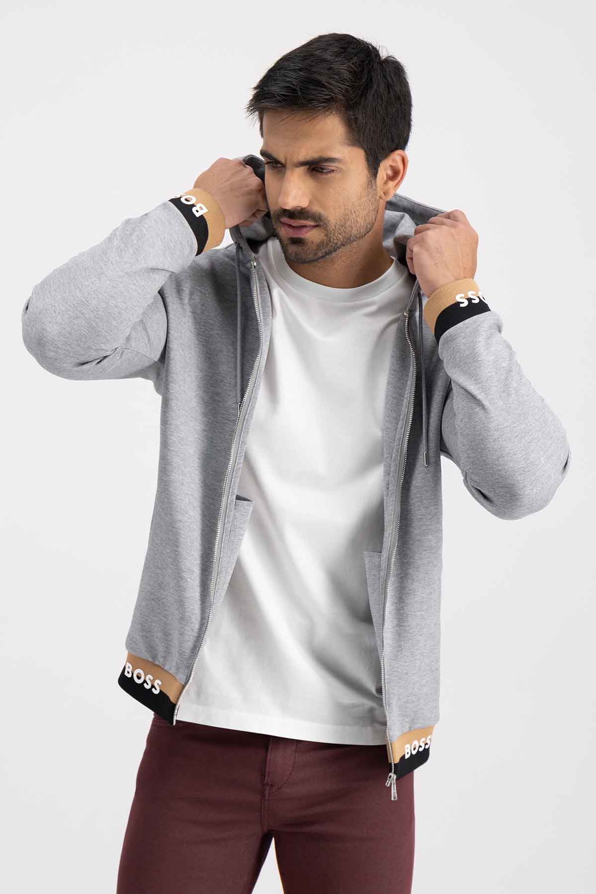 SUDADERA CON CAPUCHA BOSS REGULAR FIT image number 1