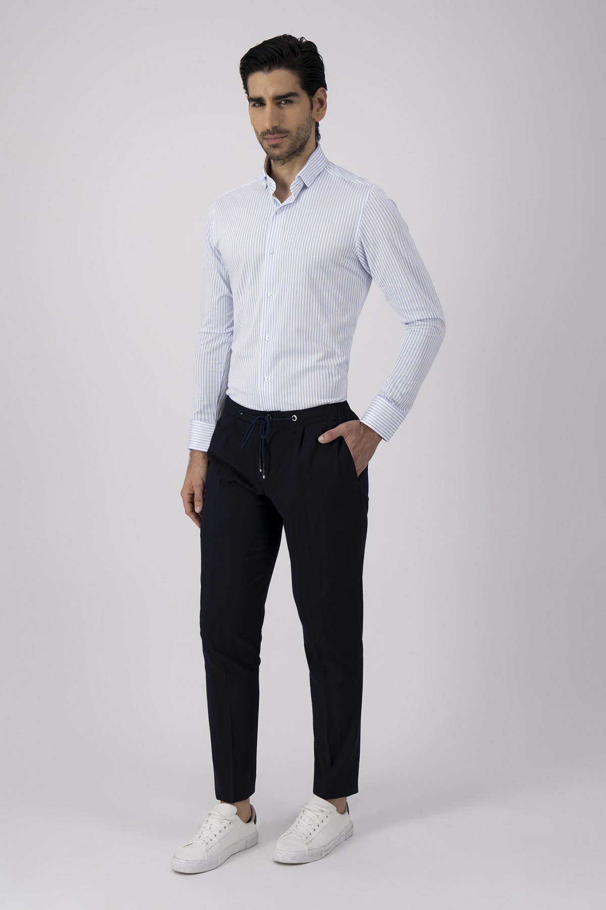 Camisa Formal Anatomic Technology Slim Fit Azul Claro